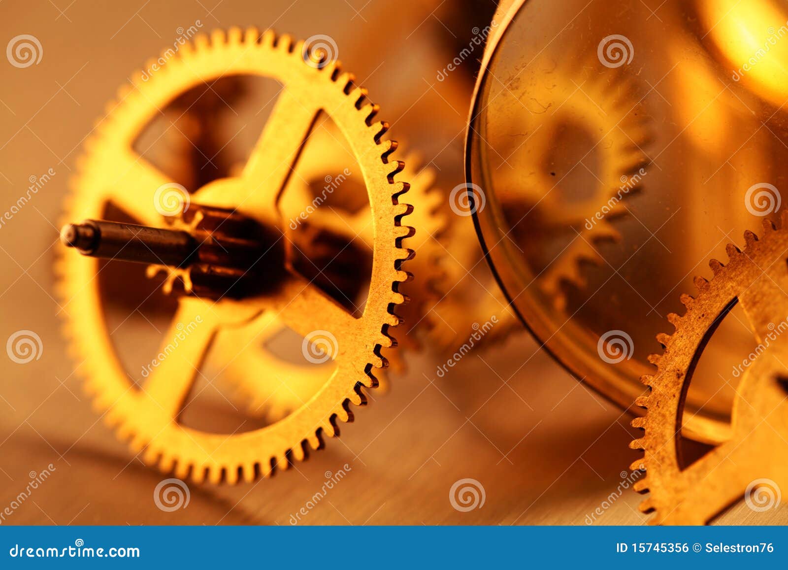 Gold gears stock photo. Image of fashioned, bronze, metal 15745356