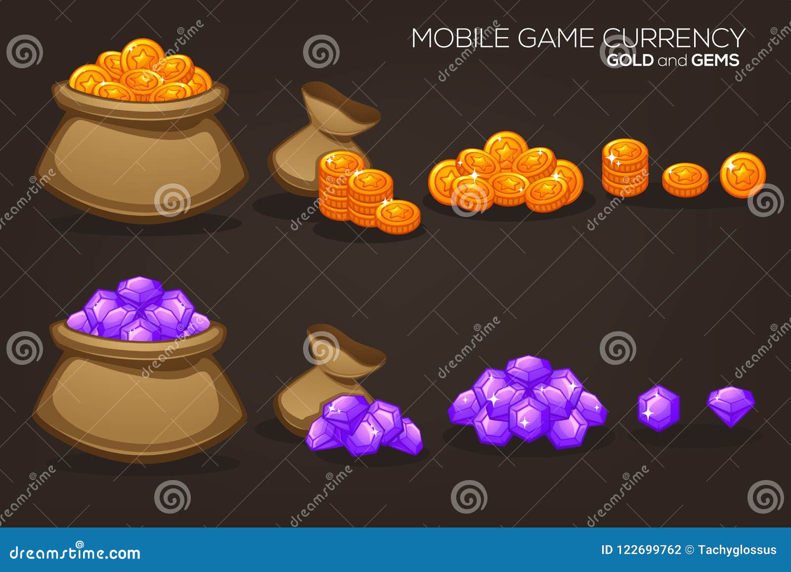 gold and gems, mobile game currency