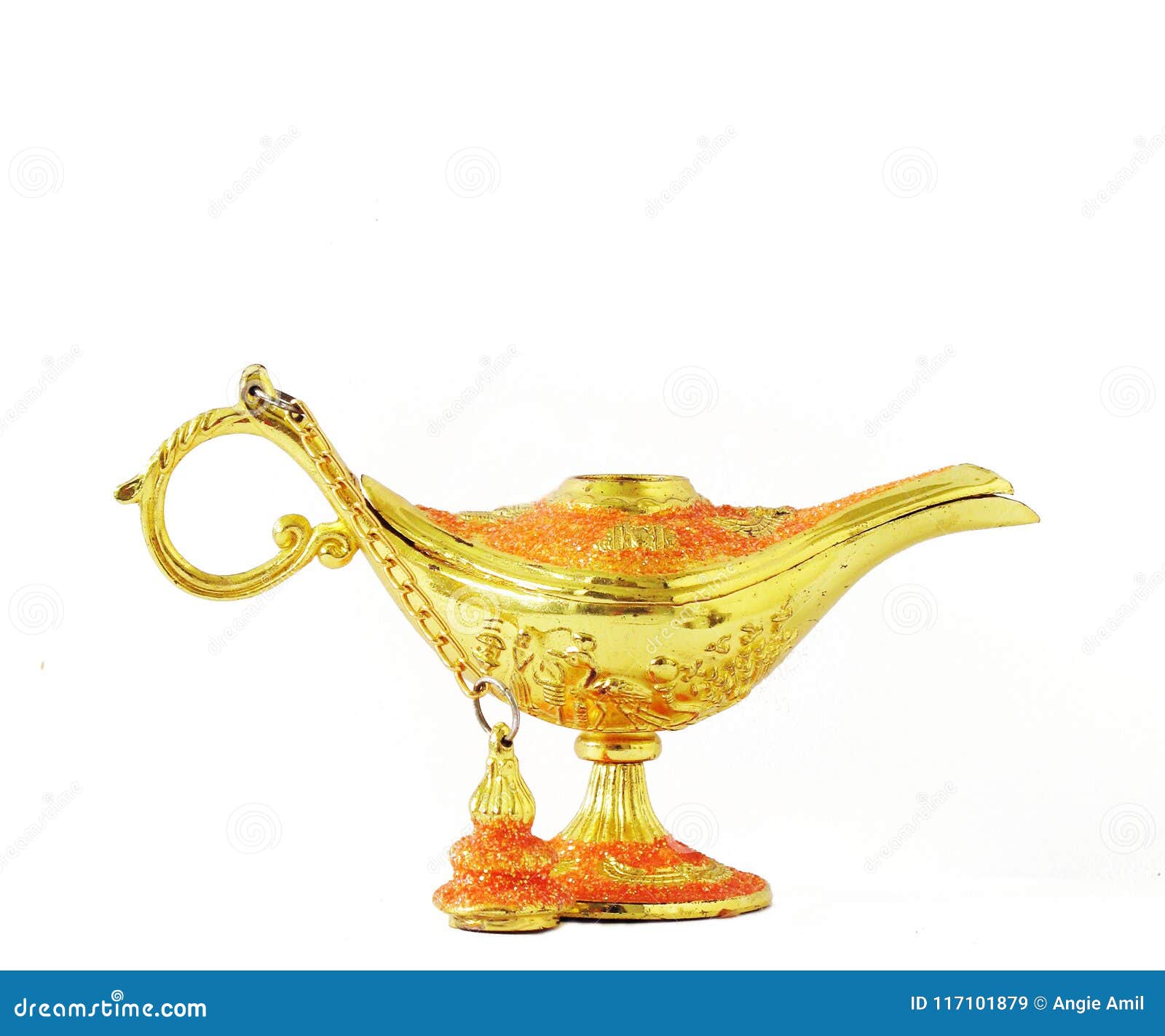 Gold Genie Lamp stock image. Image of light, asia, gold 117101879