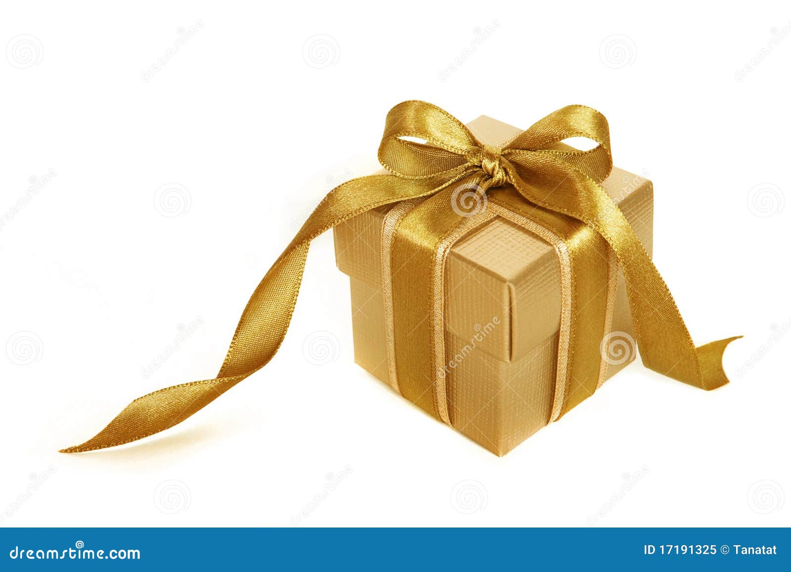 gold gift box with gold ribbon 