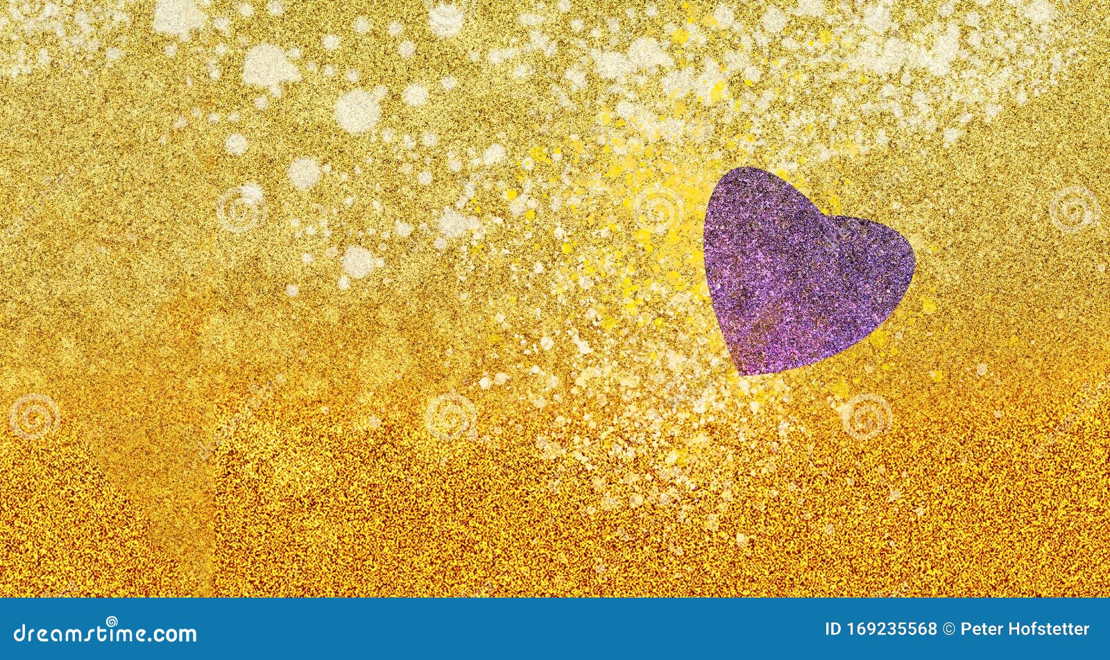 Gold Glitter Background with Sparkling Yellow and White Dots. with a Purple  Heart Stock Photo - Image of design, colorful: 169235568