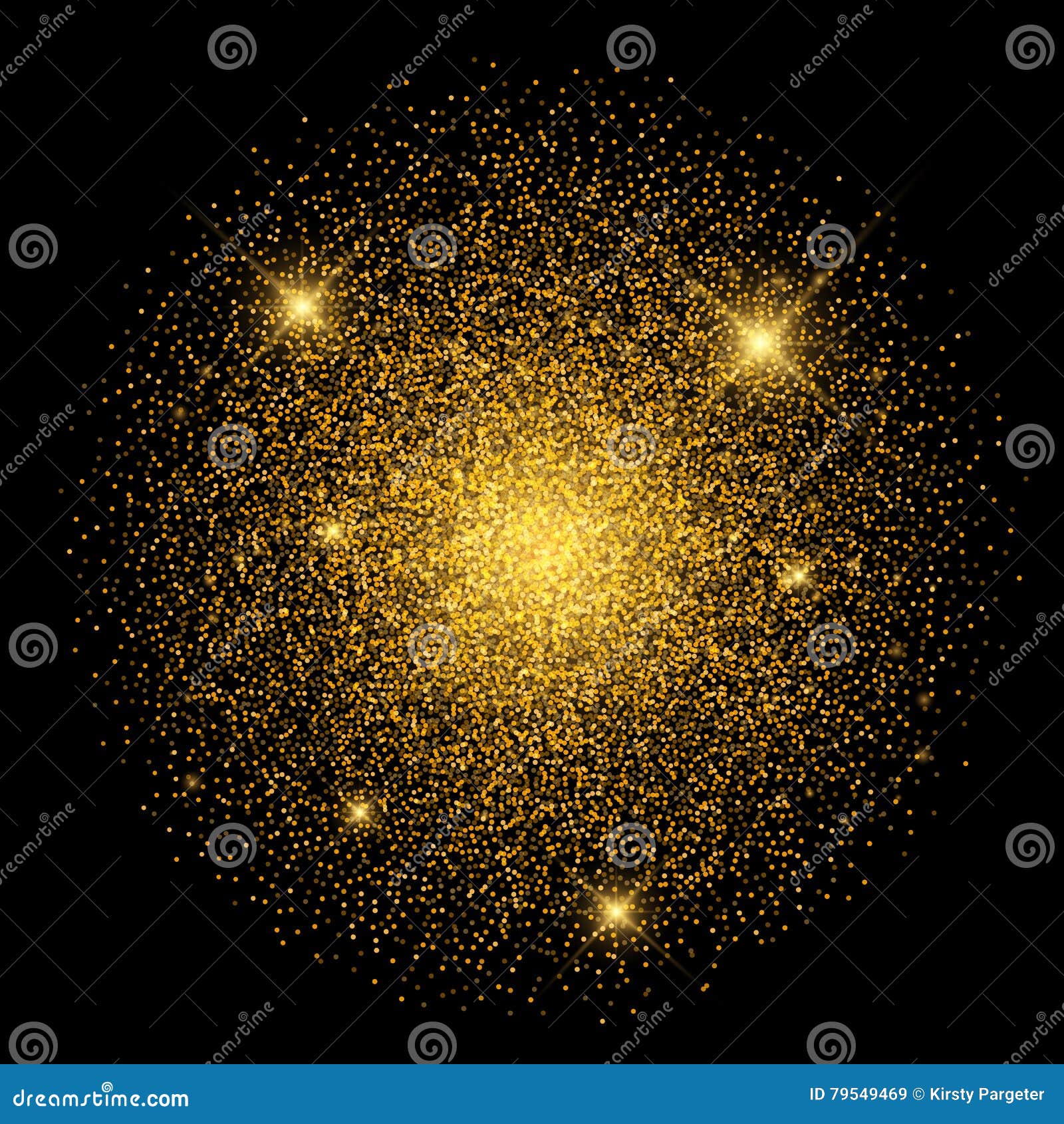 Gold Glitter Confetti Circle Stock Illustration Illustration of birthday, star 79549469