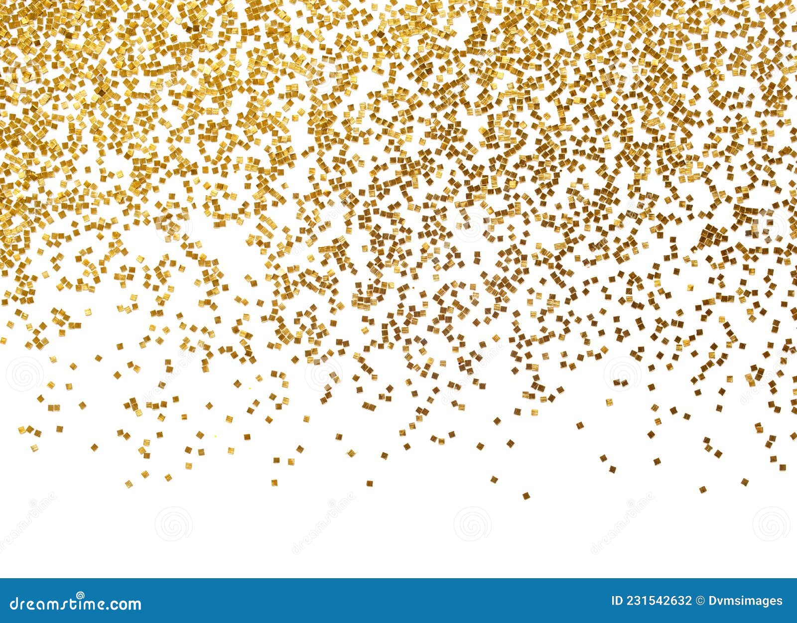 Gold Glitter Confetti Isolated on White Background Stock Photo - Image