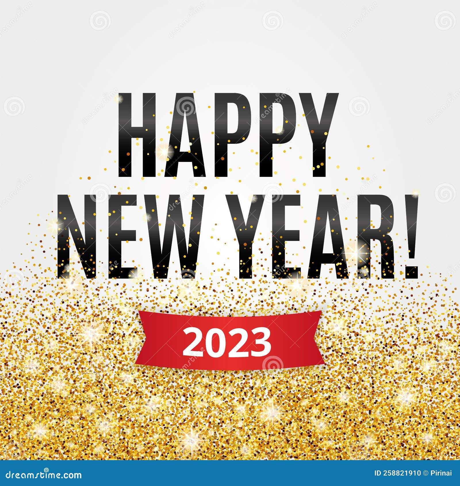 Gold Glitter Happy New Year 2023 Christmas in Black Stock Photo - Image of  vector, sequin: 258821910