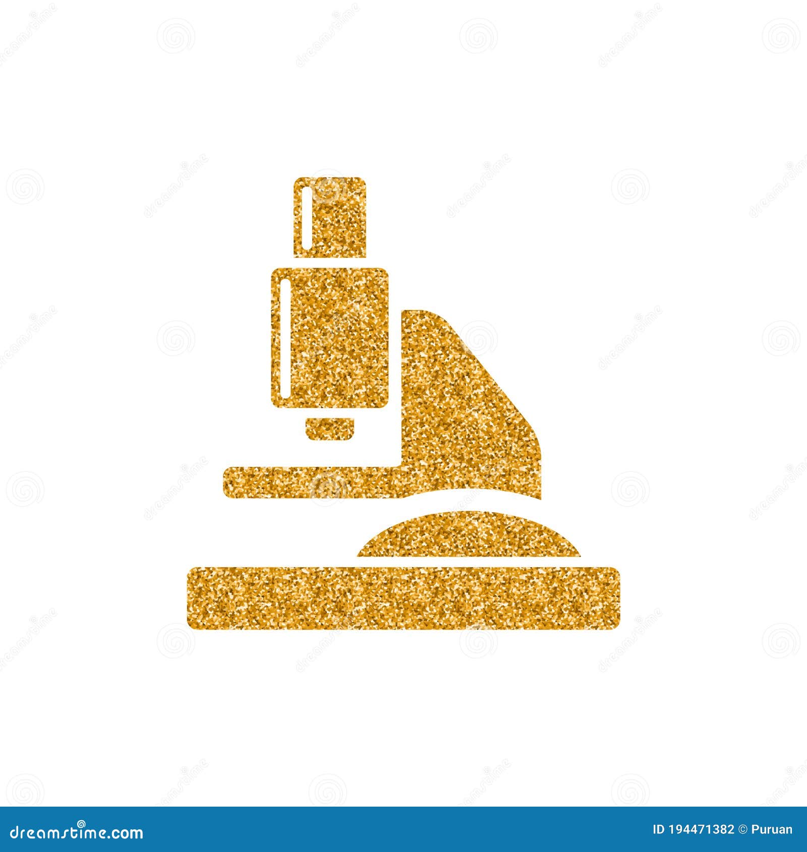 Gold Glitter Icon Microscope Stock Vector Illustration of microbe