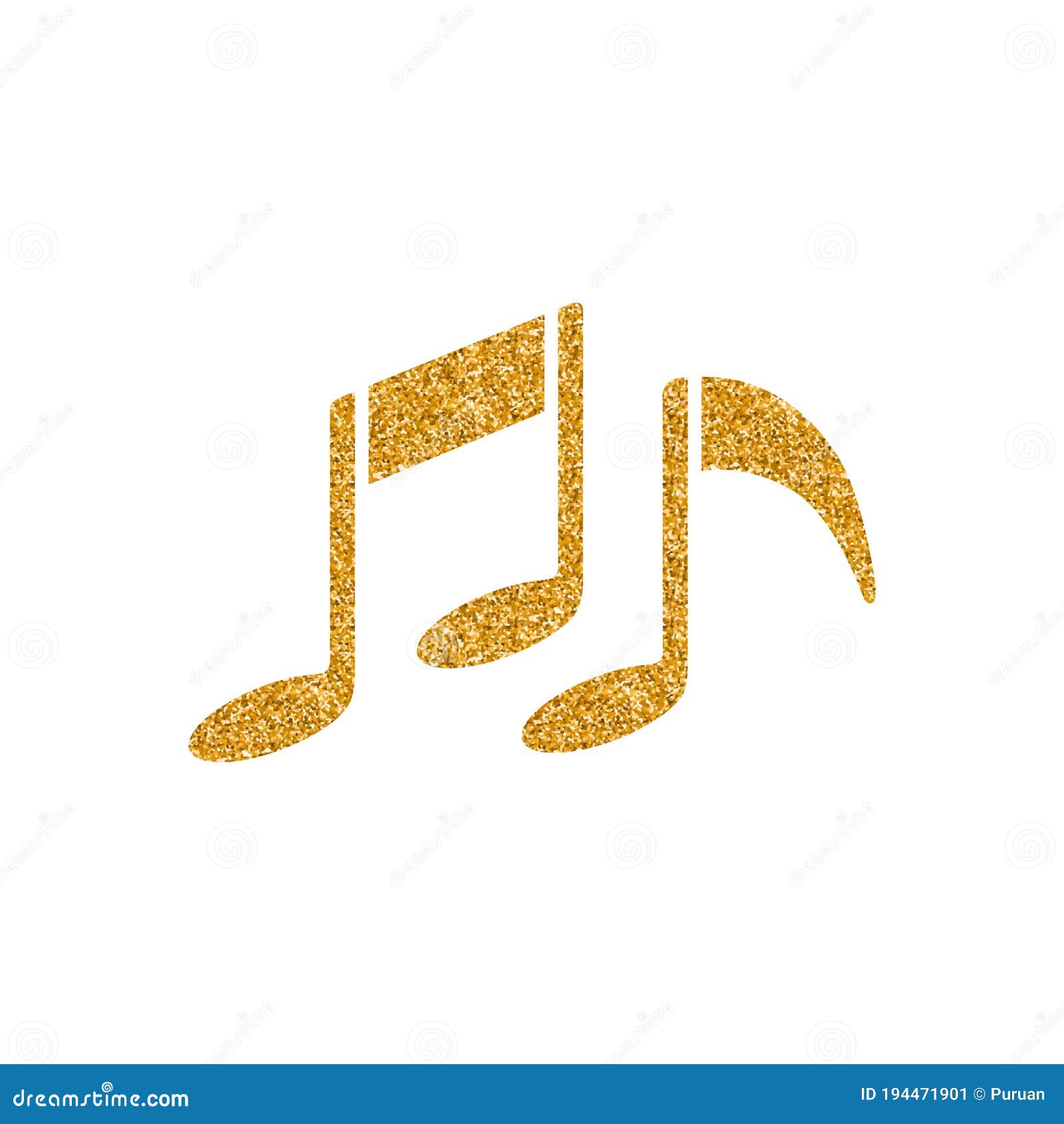 Gold Glitter Icon Music Notes Stock Vector Illustration of sign