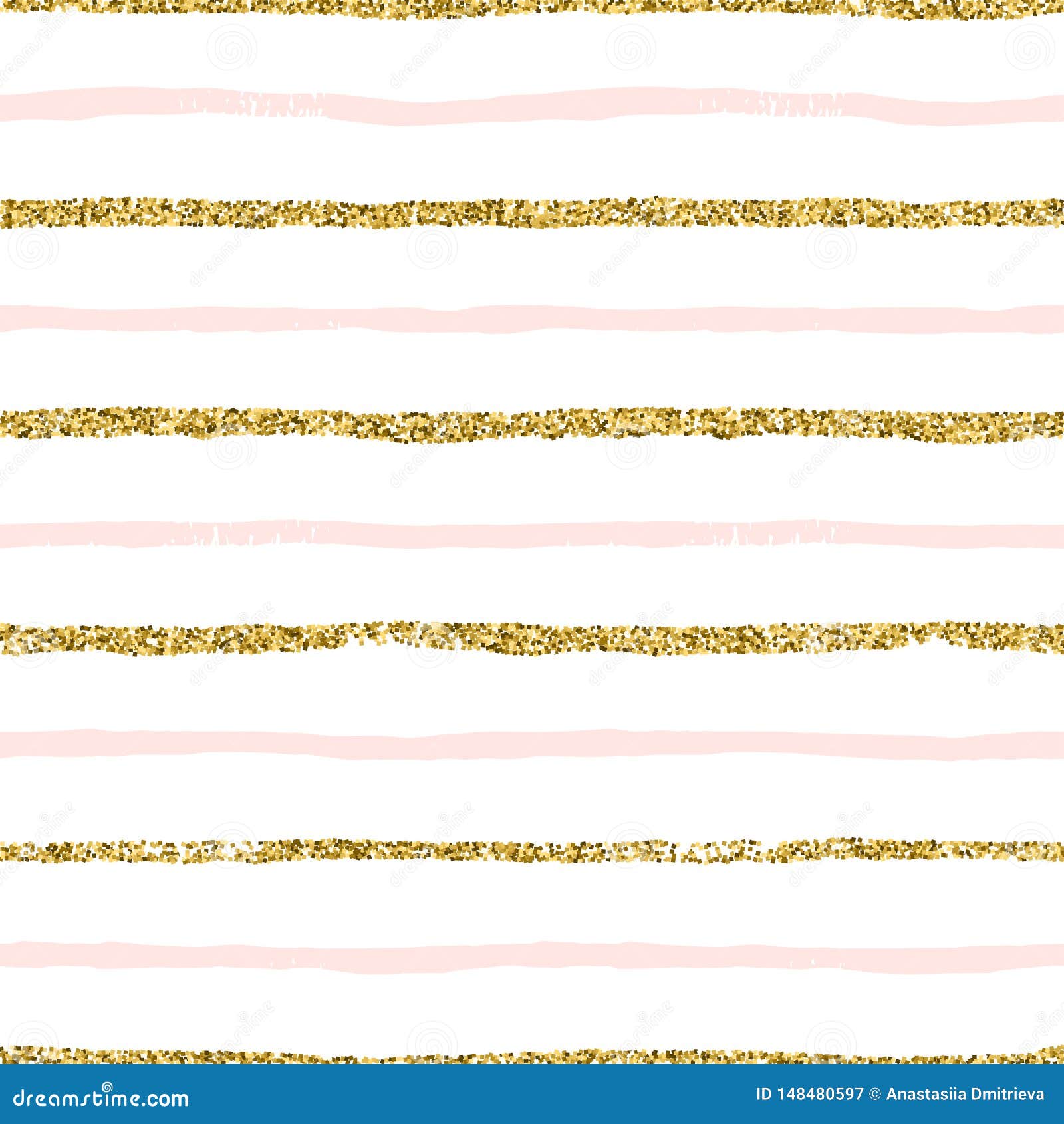 Gold Glitter and Pink Striped Background Stock Vector - Illustration of