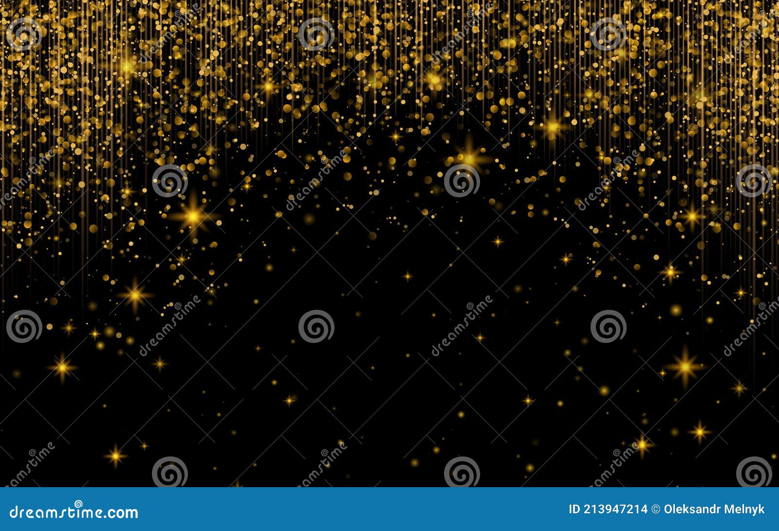 Gold Glitter Powder Splash Vector Background. Golden Scattered Dust