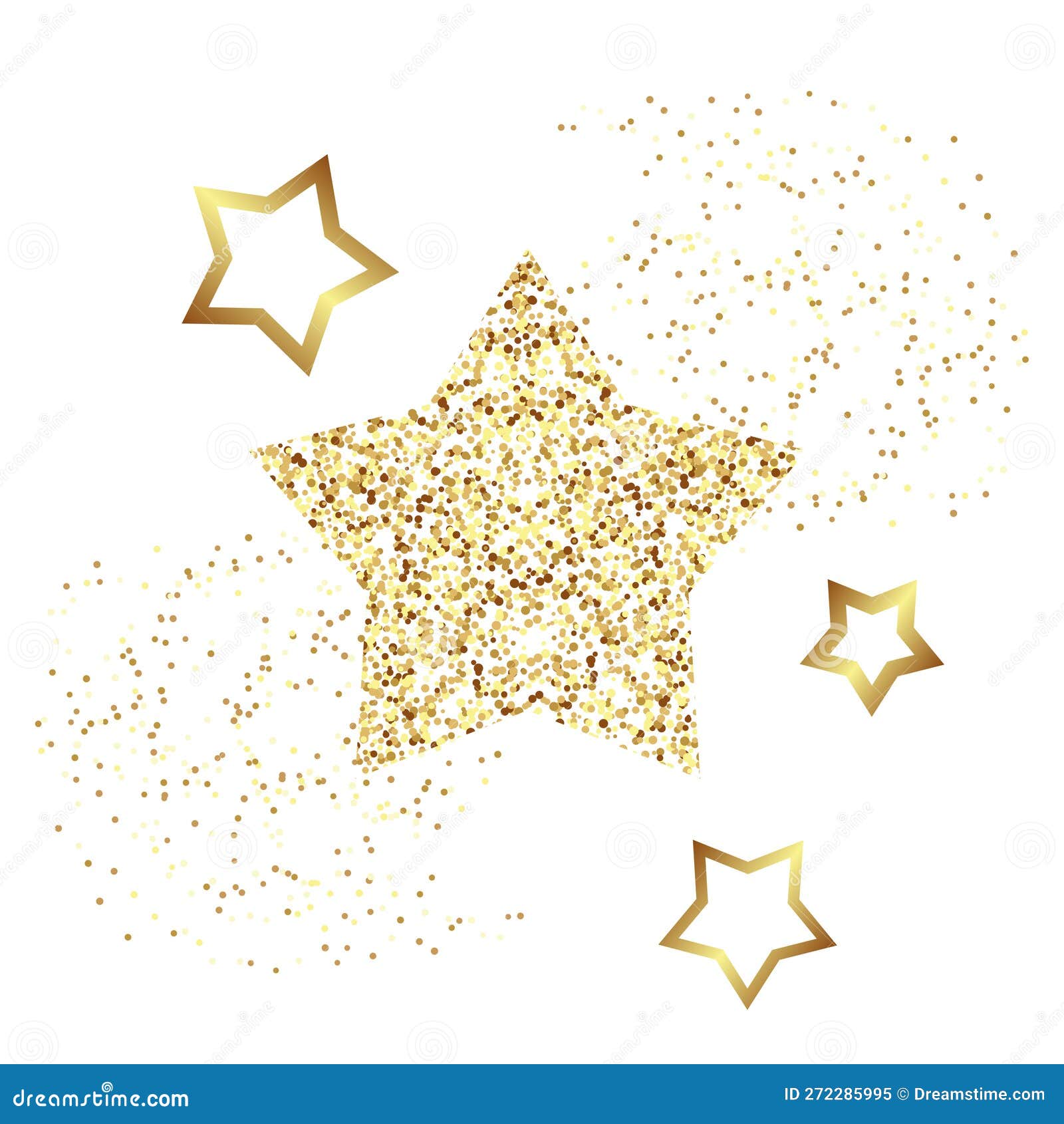 Gold glitter star golden sparkle luxury Royalty Free Vector