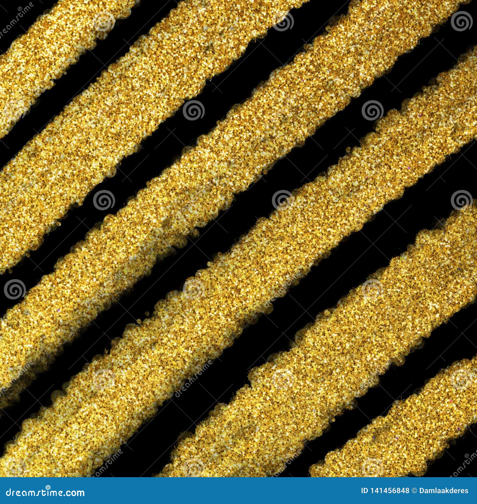 Gold Glitter Stripes Background. Glitter Strokes Background. Glitter