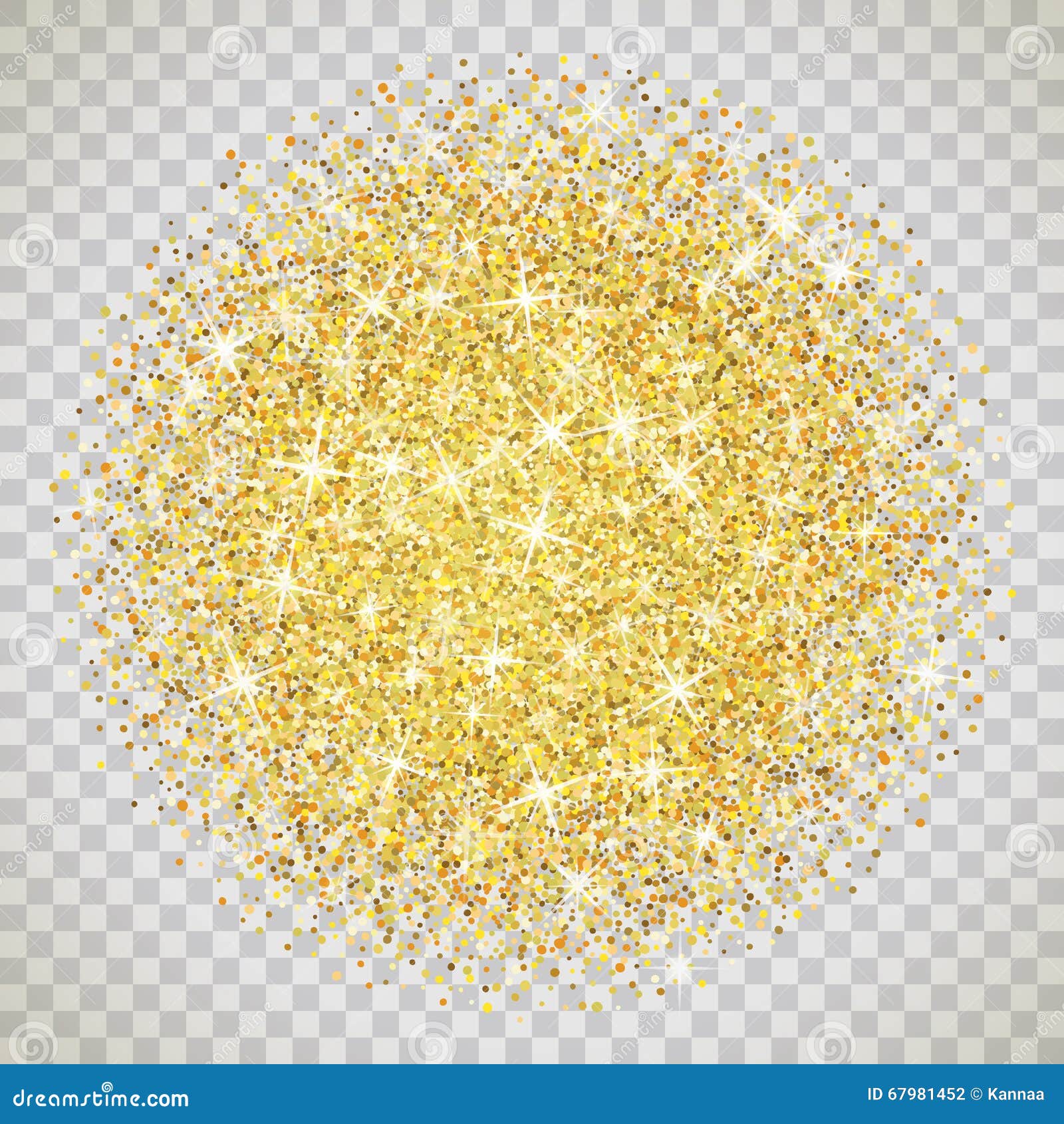 Seamless gold glitter texture isolated on golden background. Sparkle sequin  tinsel yellow bling. Stock Illustration