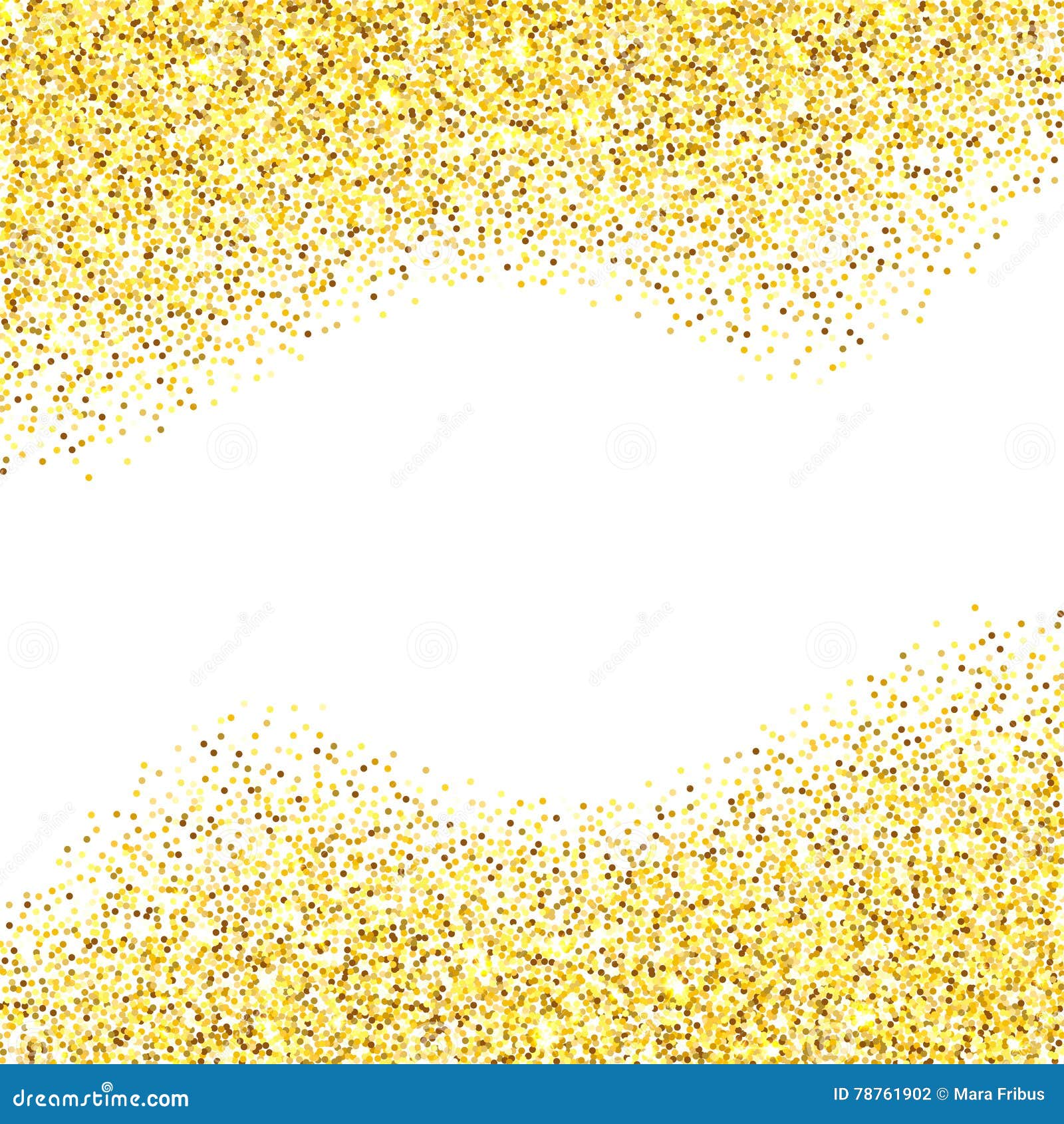 Gold Glitter Textured Border Stock Vector - Illustration of background