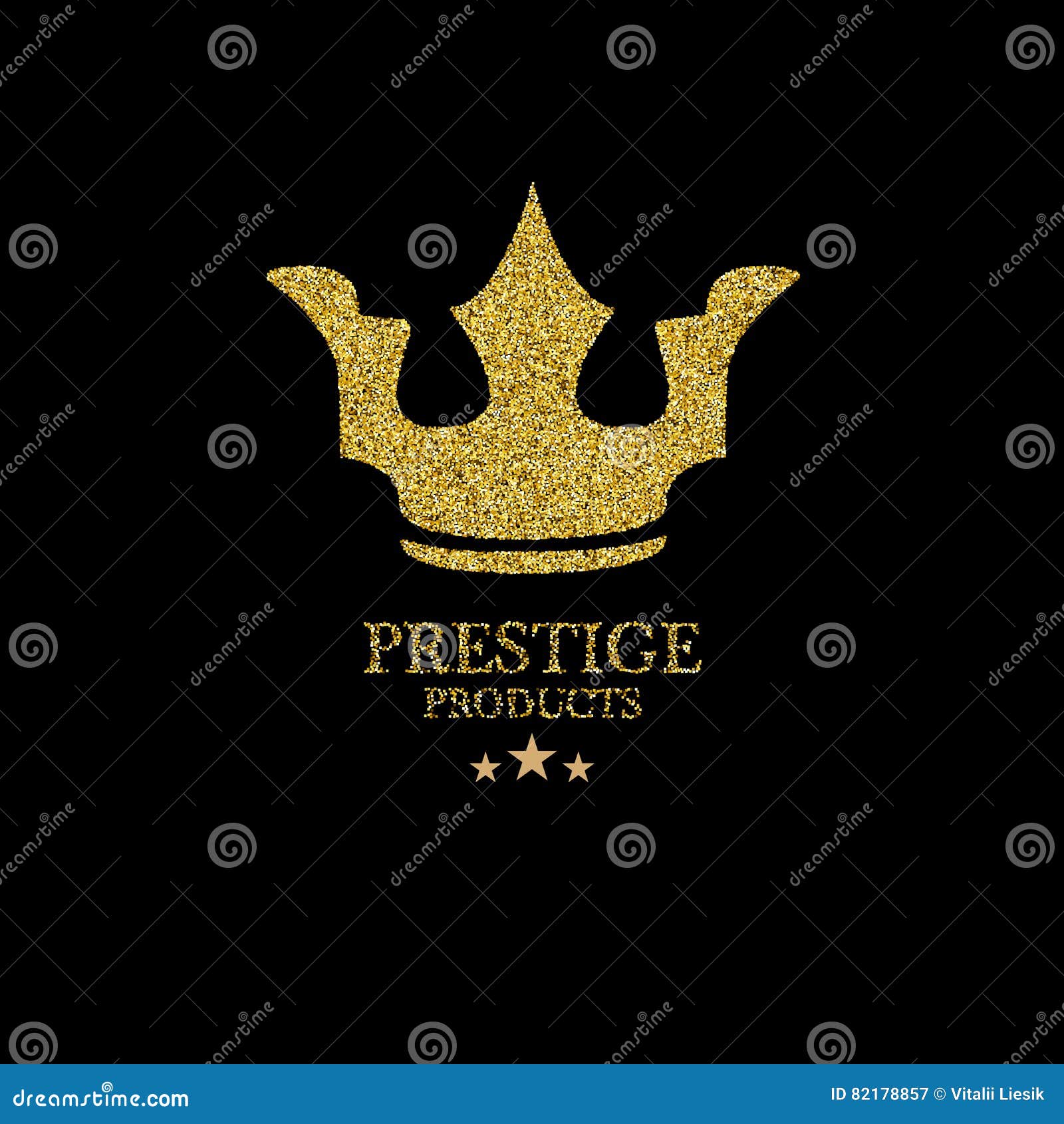 Gold Glitter Vector Icon of Crown Isolated on Background. Stock Vector ...