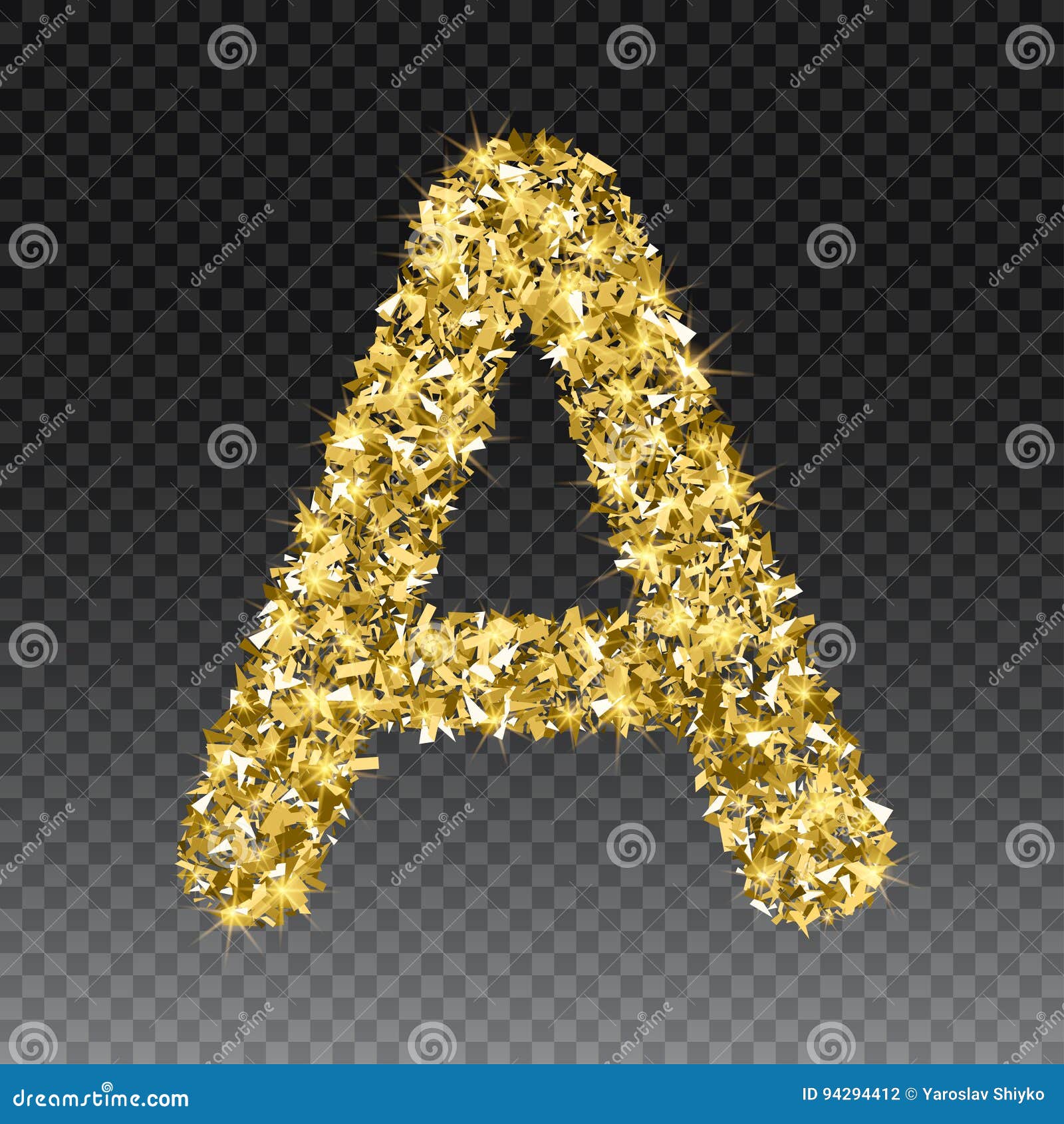 Golden glitter alphabet gold font letters Vector Image