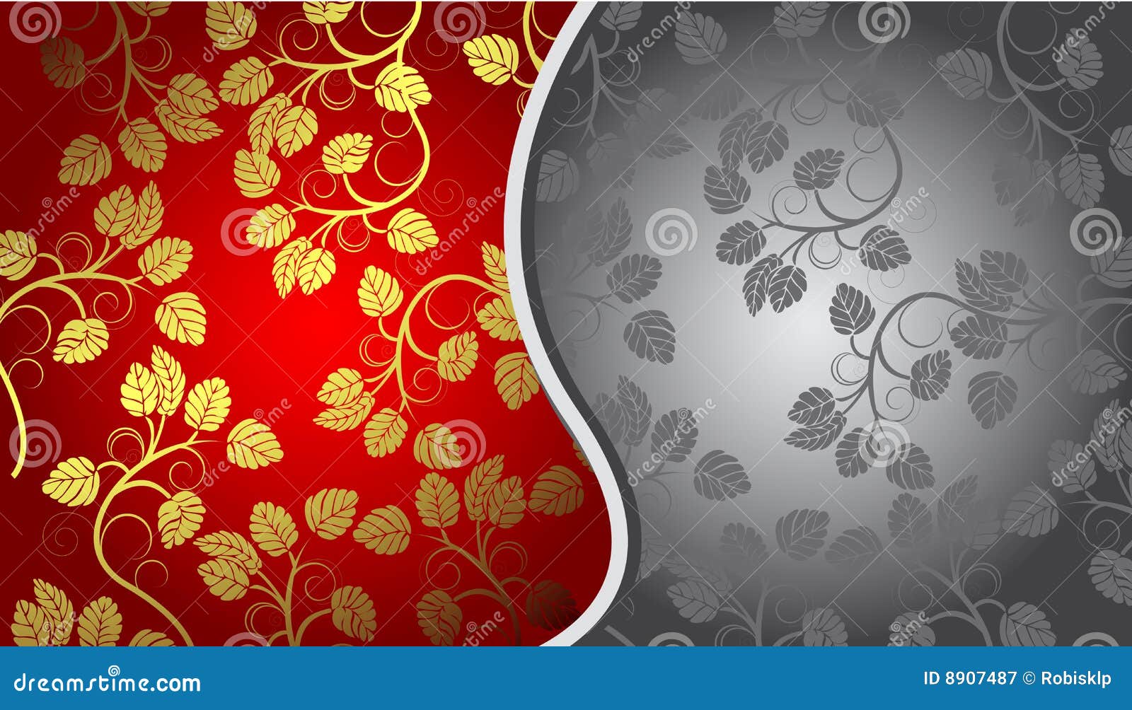 Gold and Gray Floral Background Stock Vector Illustration of modern, ornament 8907487