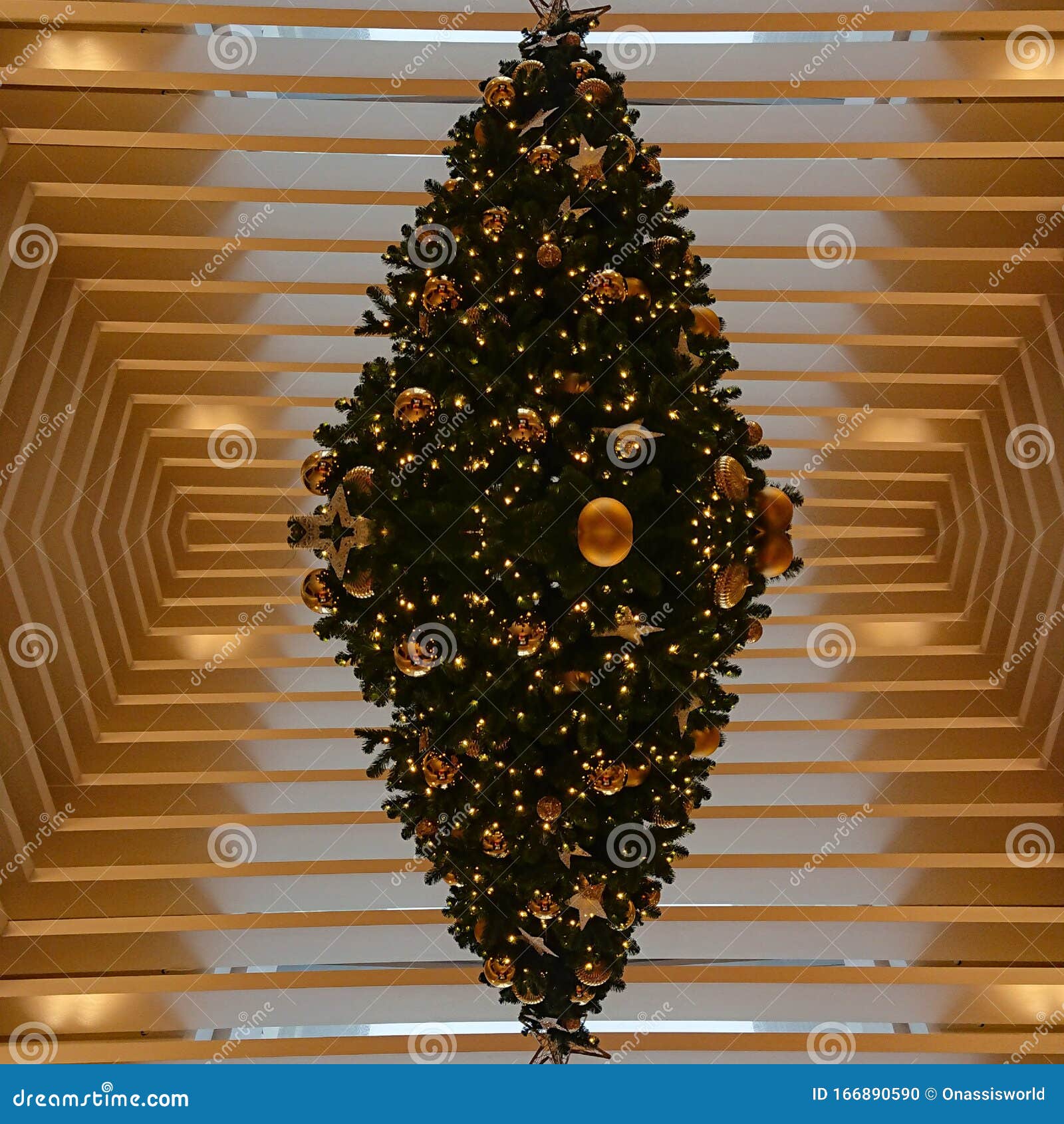 Gold Green Christmas Tree Abstract Background Stock Photo Image of