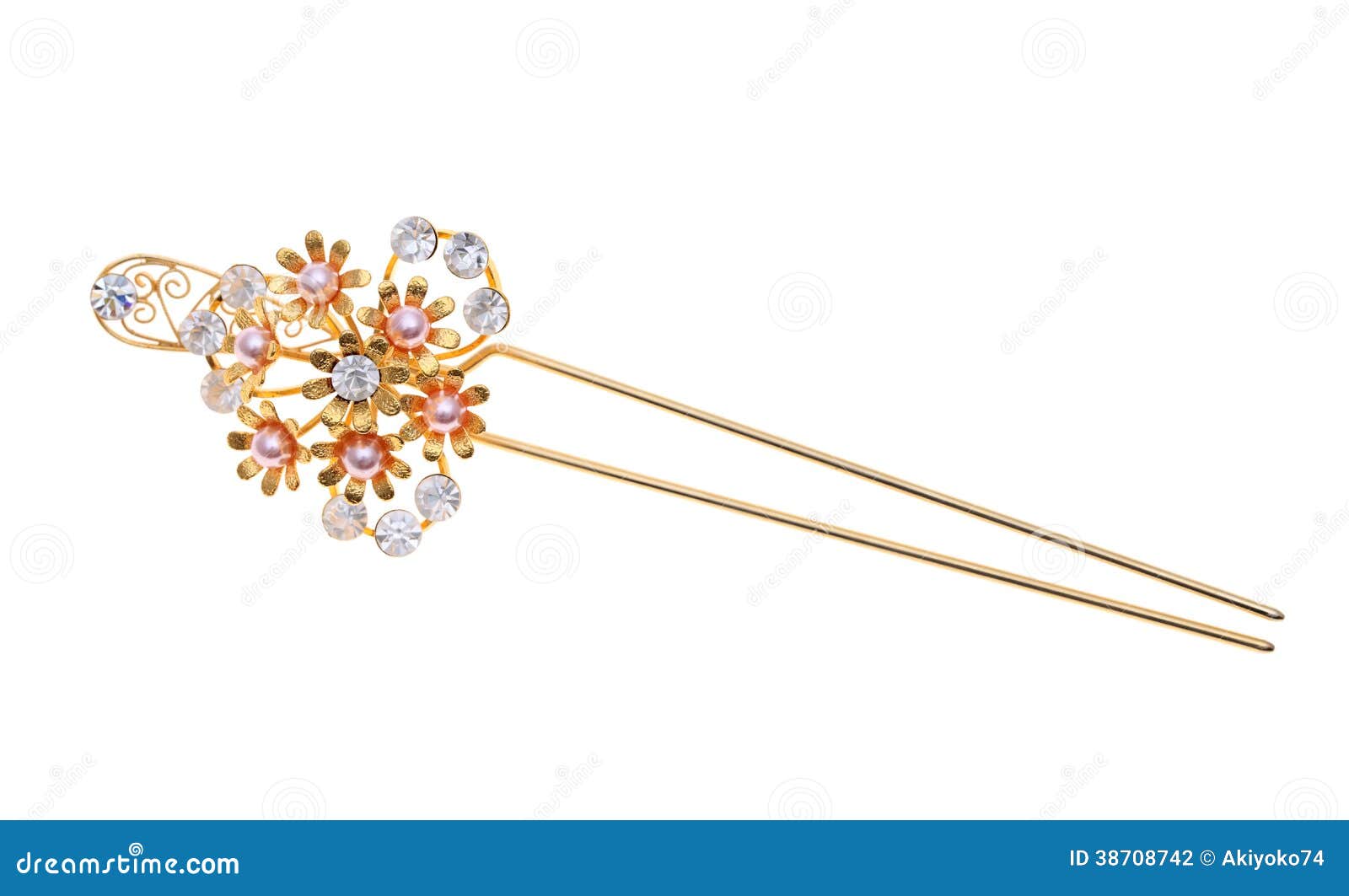 Gold hairpin stock photo. Image of fashion, decoration 38708742