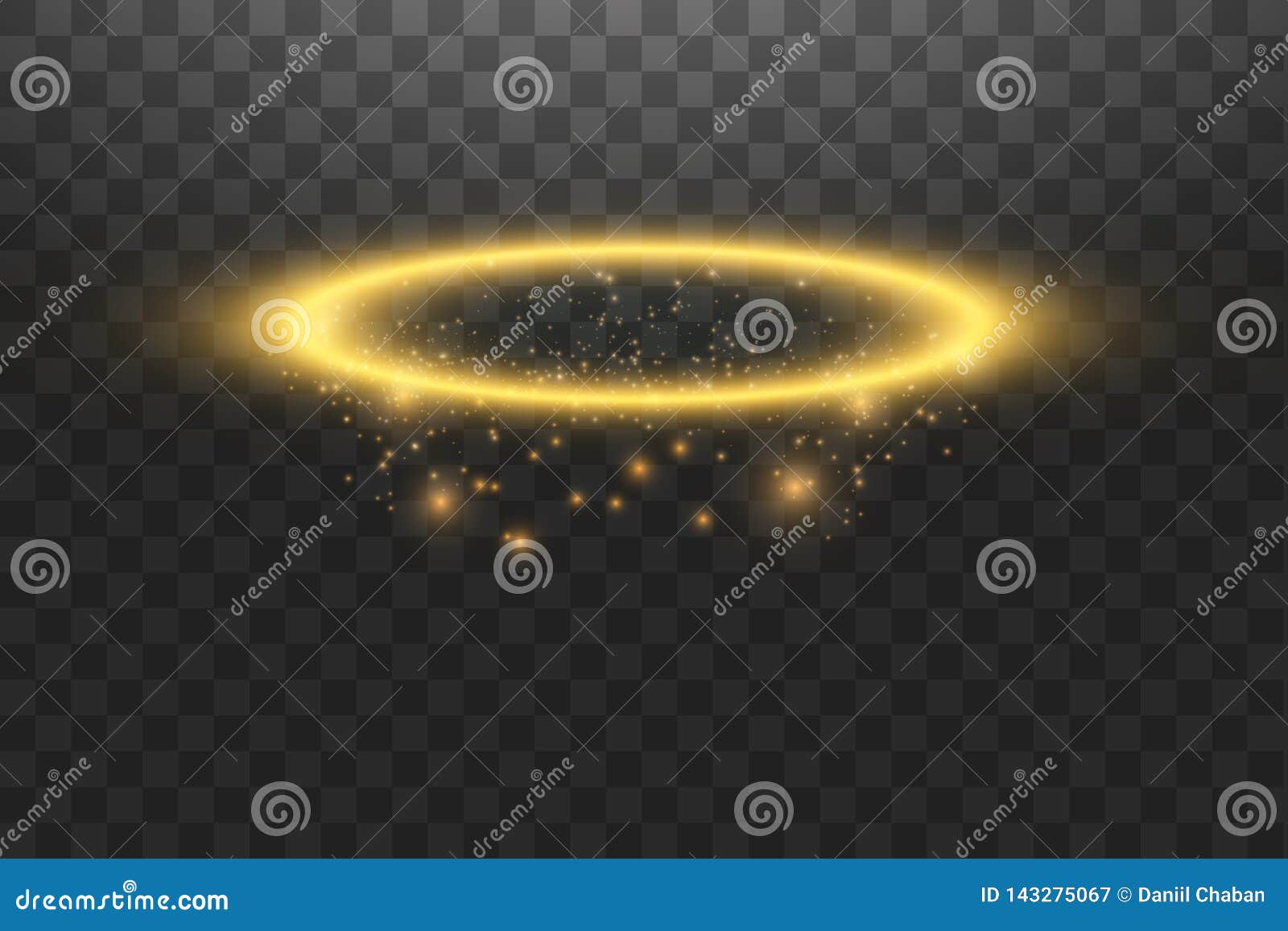 Golden halo angel ring. Isolated on black transparent background, vector  illustration Stock Vector Image & Art - Alamy