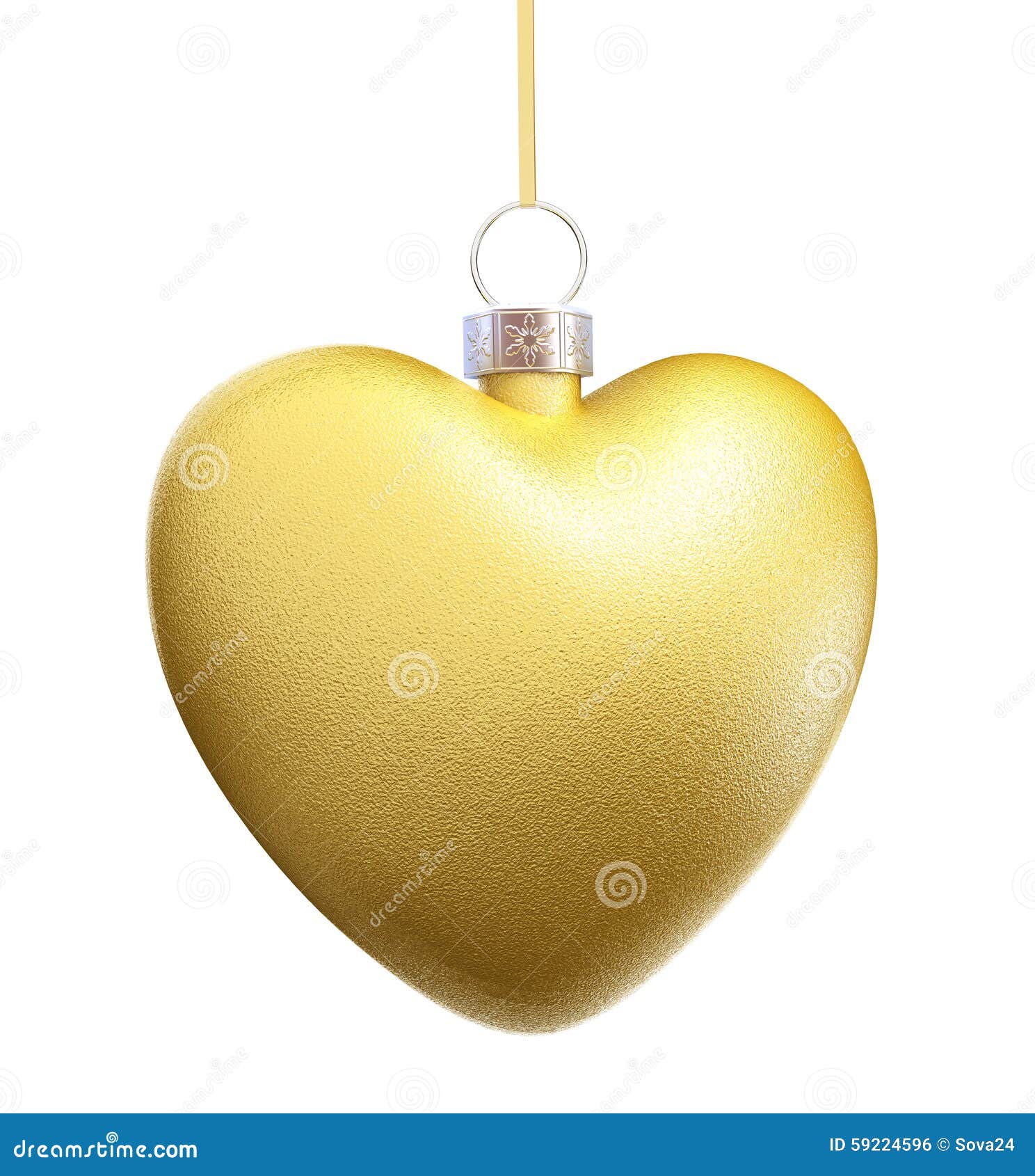 Gold Heart Christmas Decorations Stock Illustration Illustration of