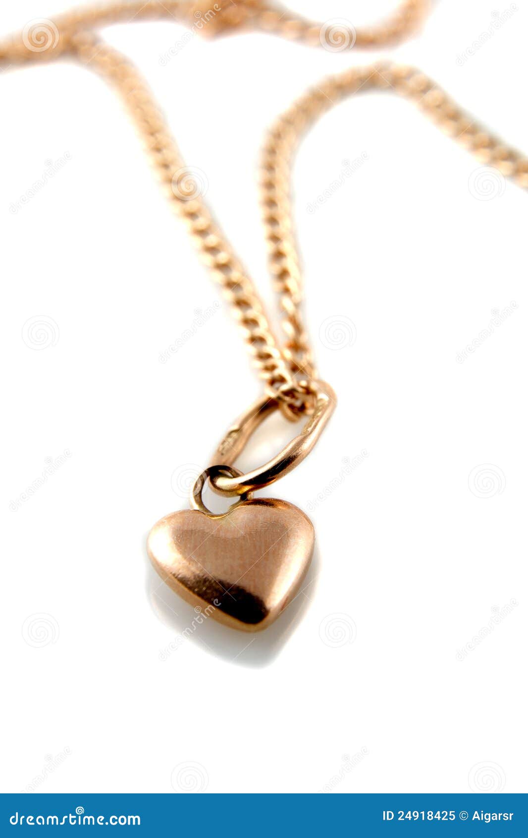 Gold Heart Pendant with Chain Stock Image Image of accessory