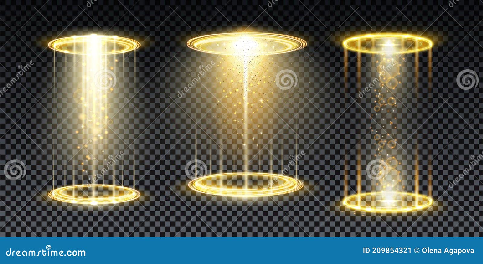 gold hologram portal. magic fantasy portal. magic circle teleport podium with hologram effect.  gold glow rays