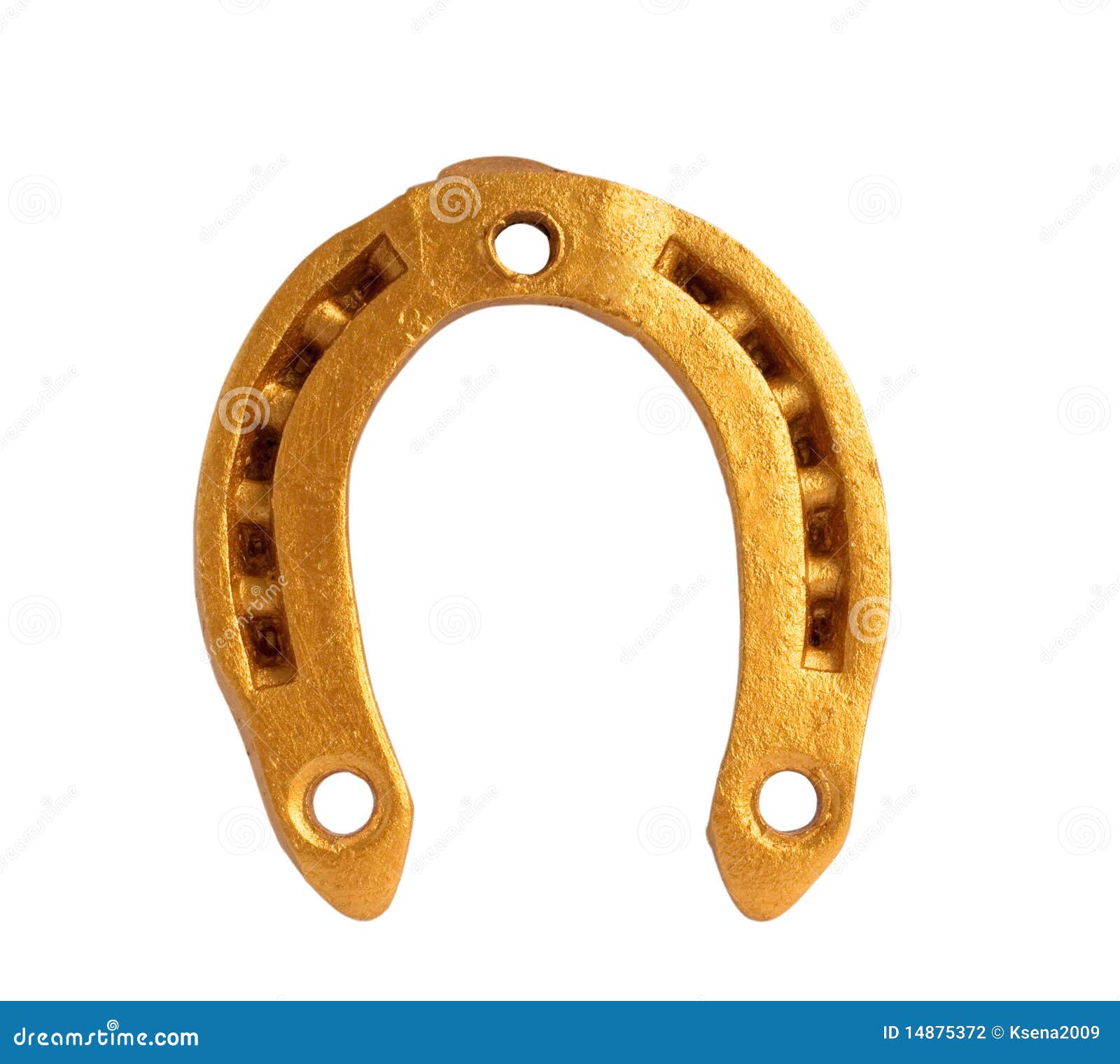 Gold horseshoe stock photo. Image of single, charm, isolated 14875372