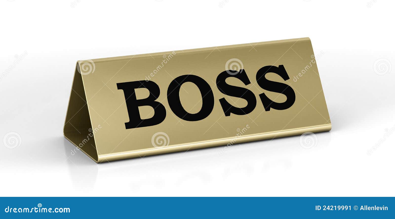 Gold Identification Plate of the Boss Position Stock Illustration