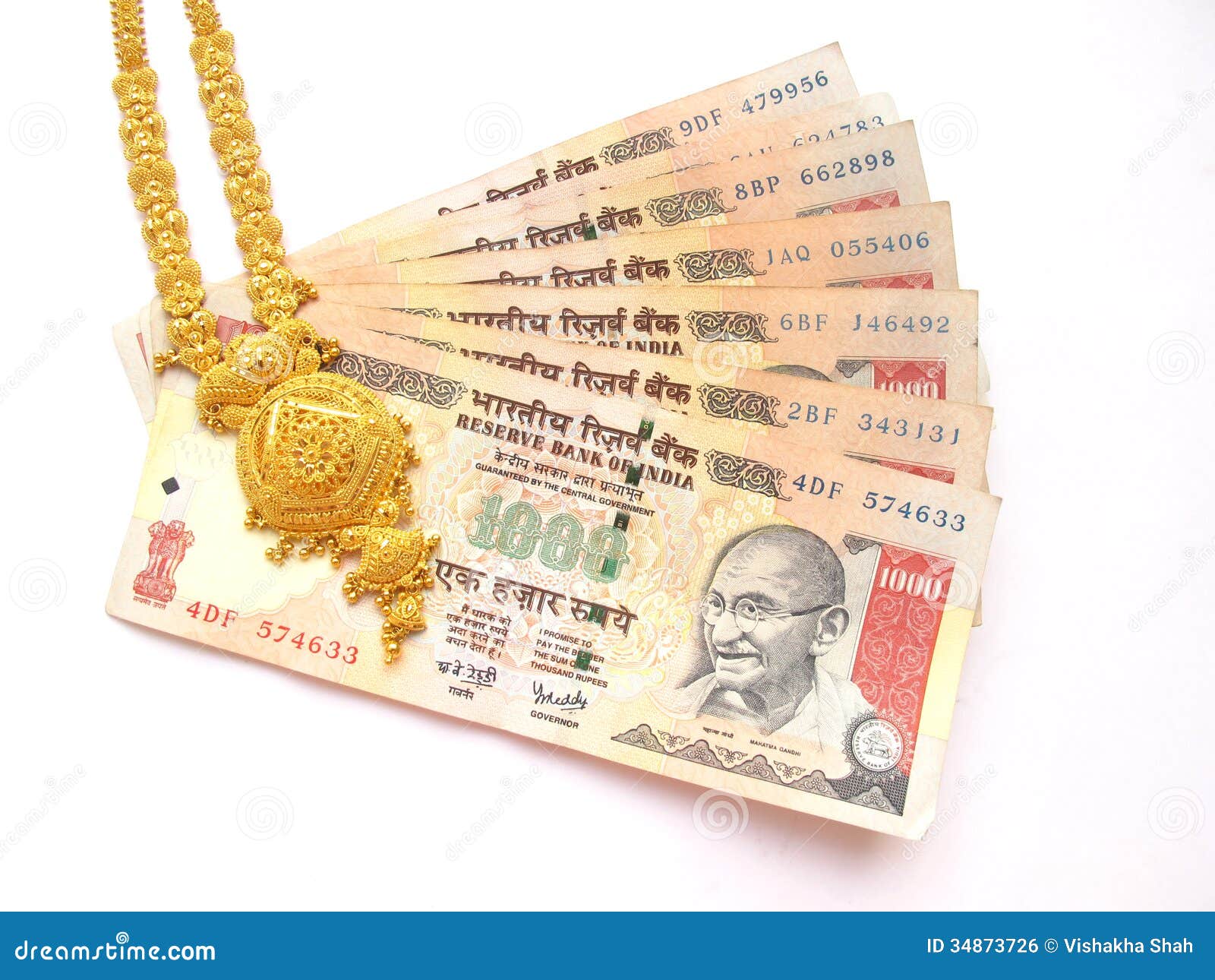 Gold and Indian Currency stock photo. Image of culture 34873726