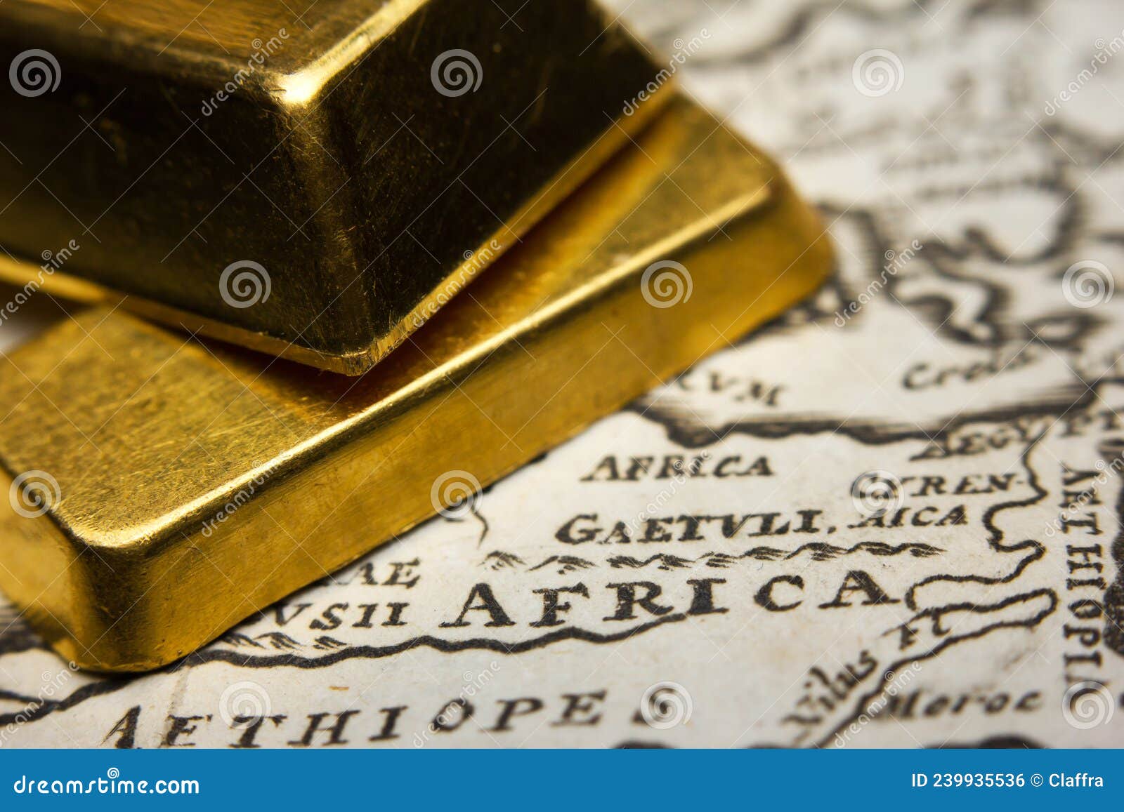 Goldingots and a Map of Africa Stock Photo Image of reserve