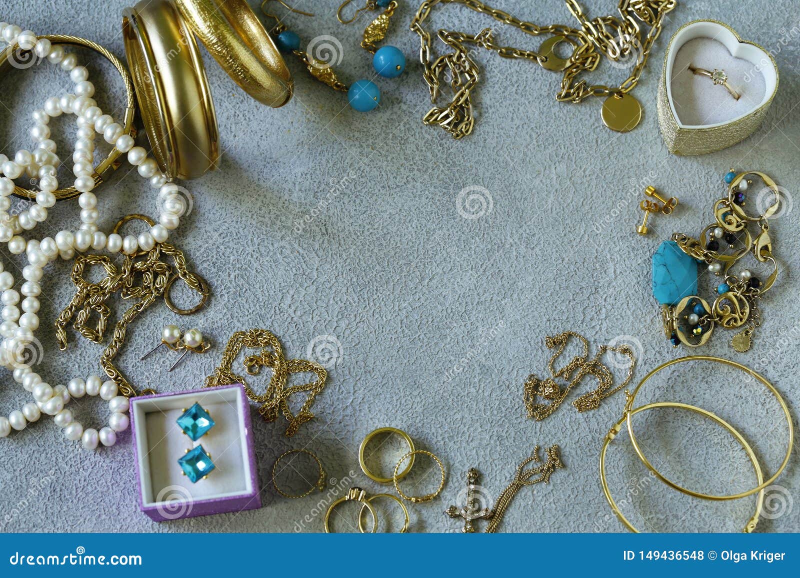 Gold Jewelery - Chains, Rings Stock Photo - Image of beautiful ...