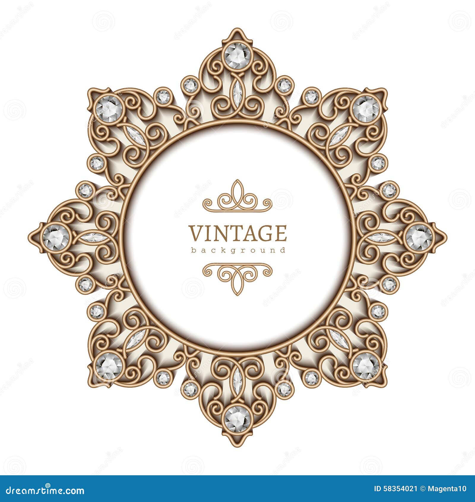 Vintage Gold Circle Frame Pattern Stock Illustrations – 19,937 ...