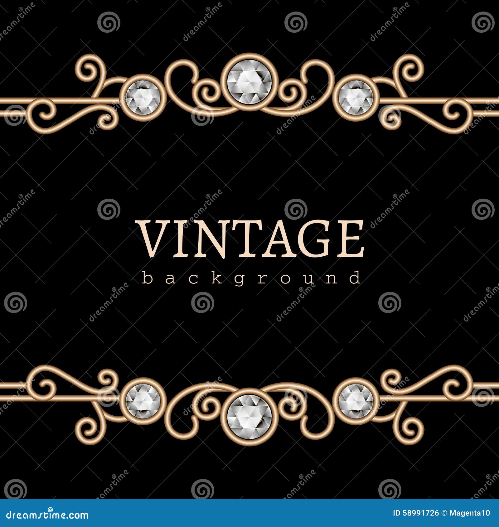 Gold jewelry frame stock vector. Illustration of gold 58991726