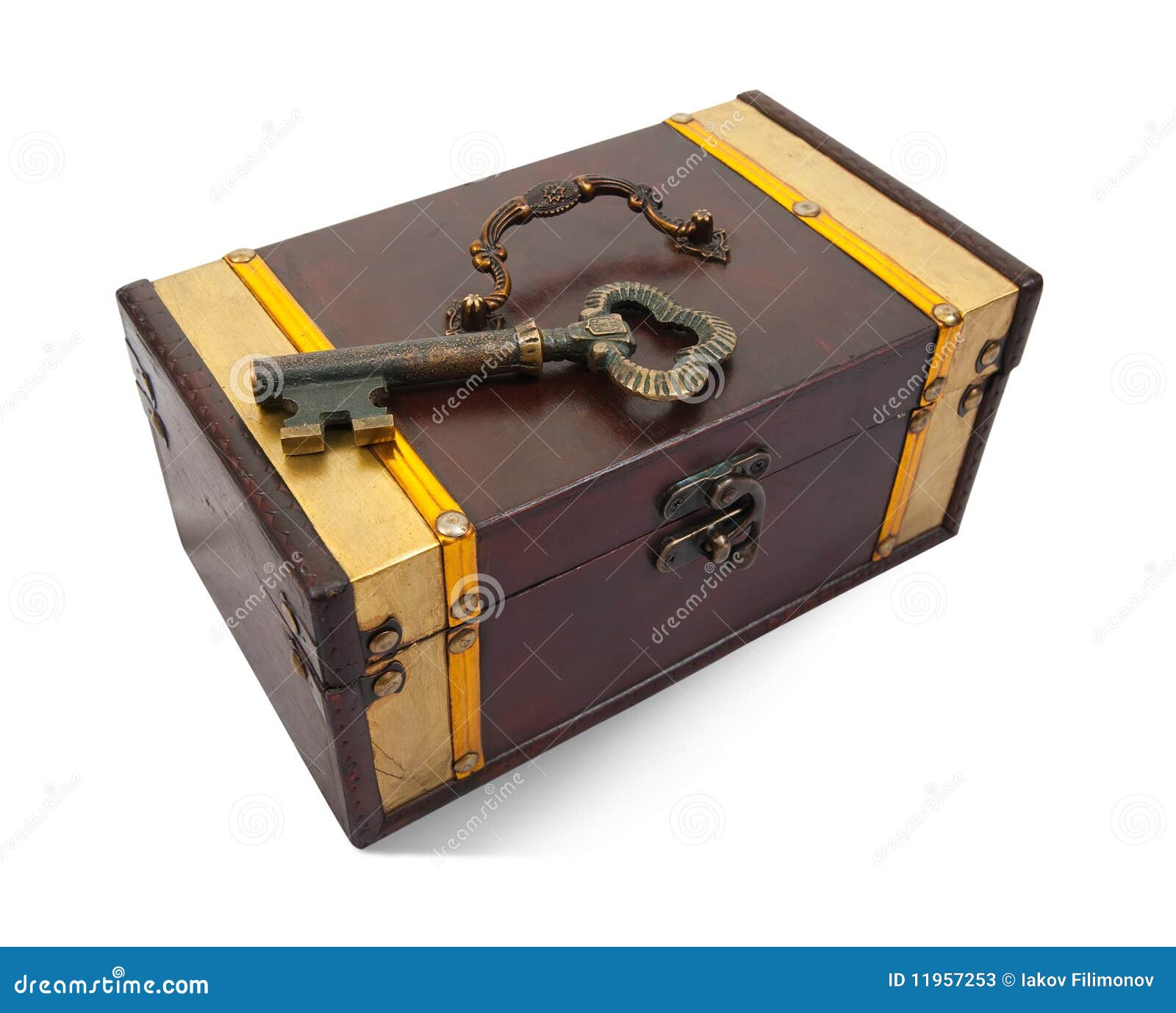 Gold key on treasure chest stock image. Image of pirate - 11957253