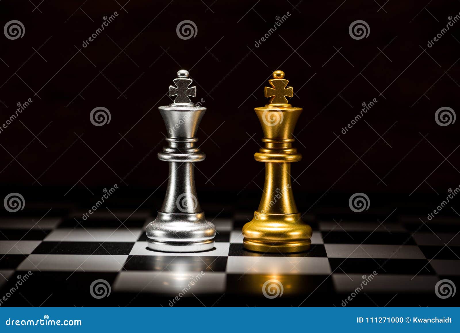 Chess. Black King and Queen on the board .The most powerful