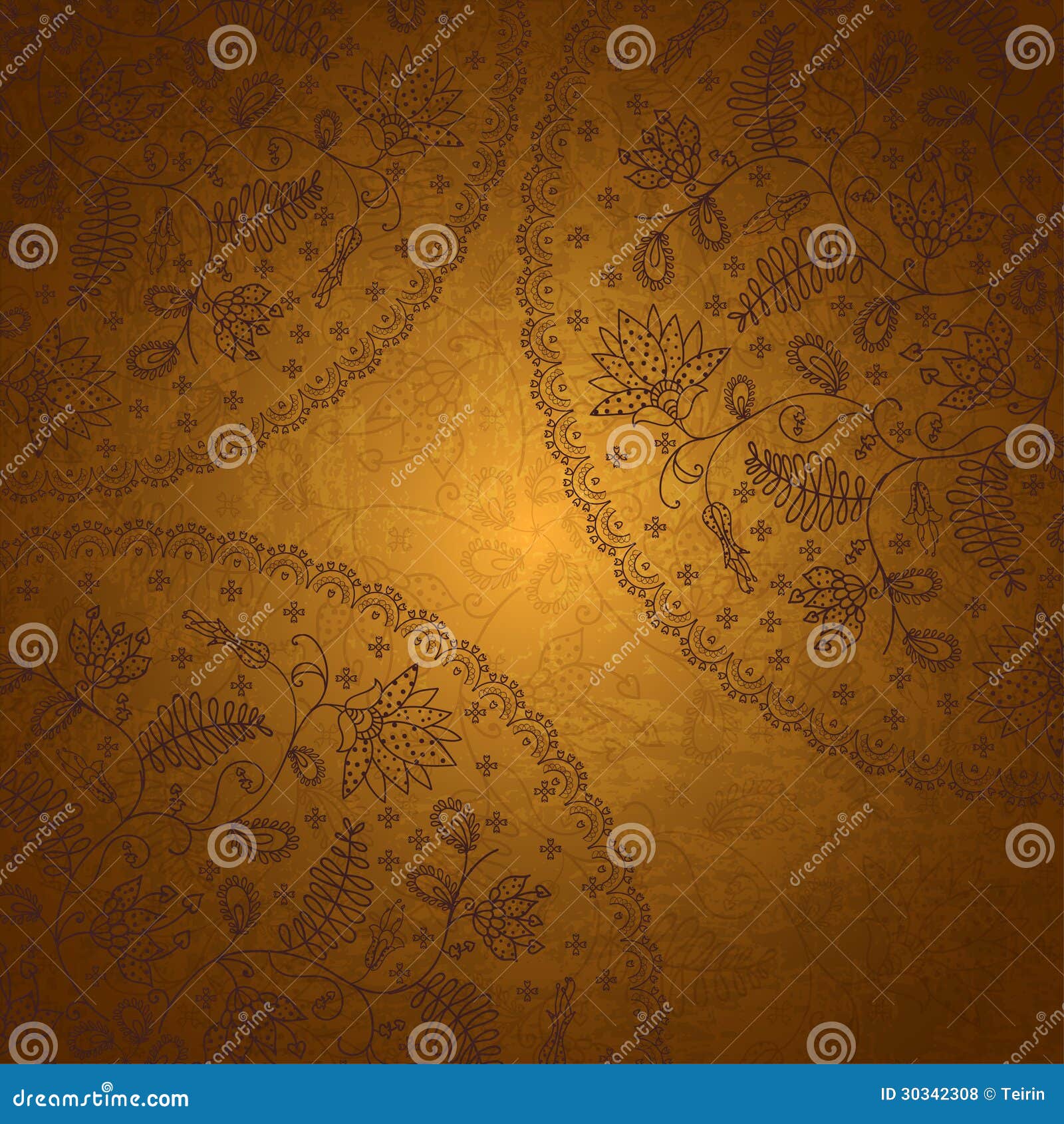 Gold Lace Background in Vintage Style Stock Vector Illustration of