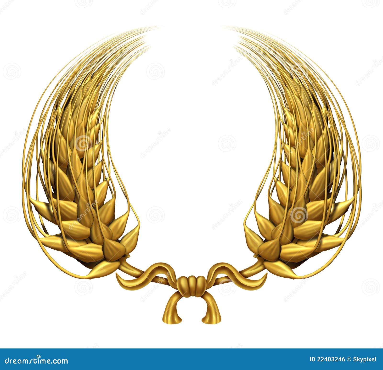 Gold Laurel Wreath Of Golden Wheat Stock Illustration - Illustration of