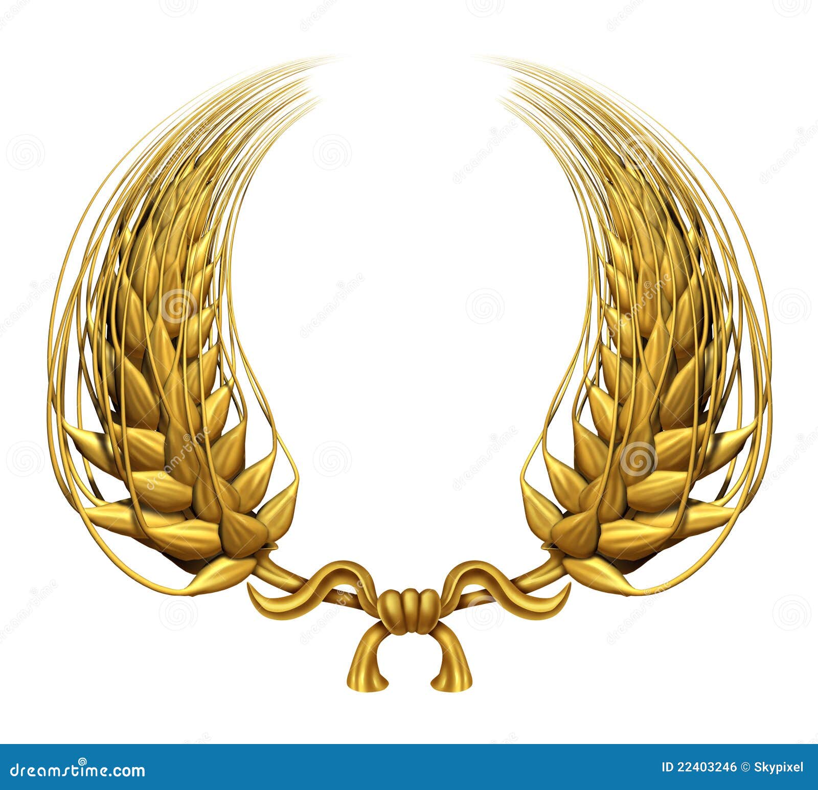 Gold Laurel Wreath Of Golden Wheat Stock Illustration - Illustration of