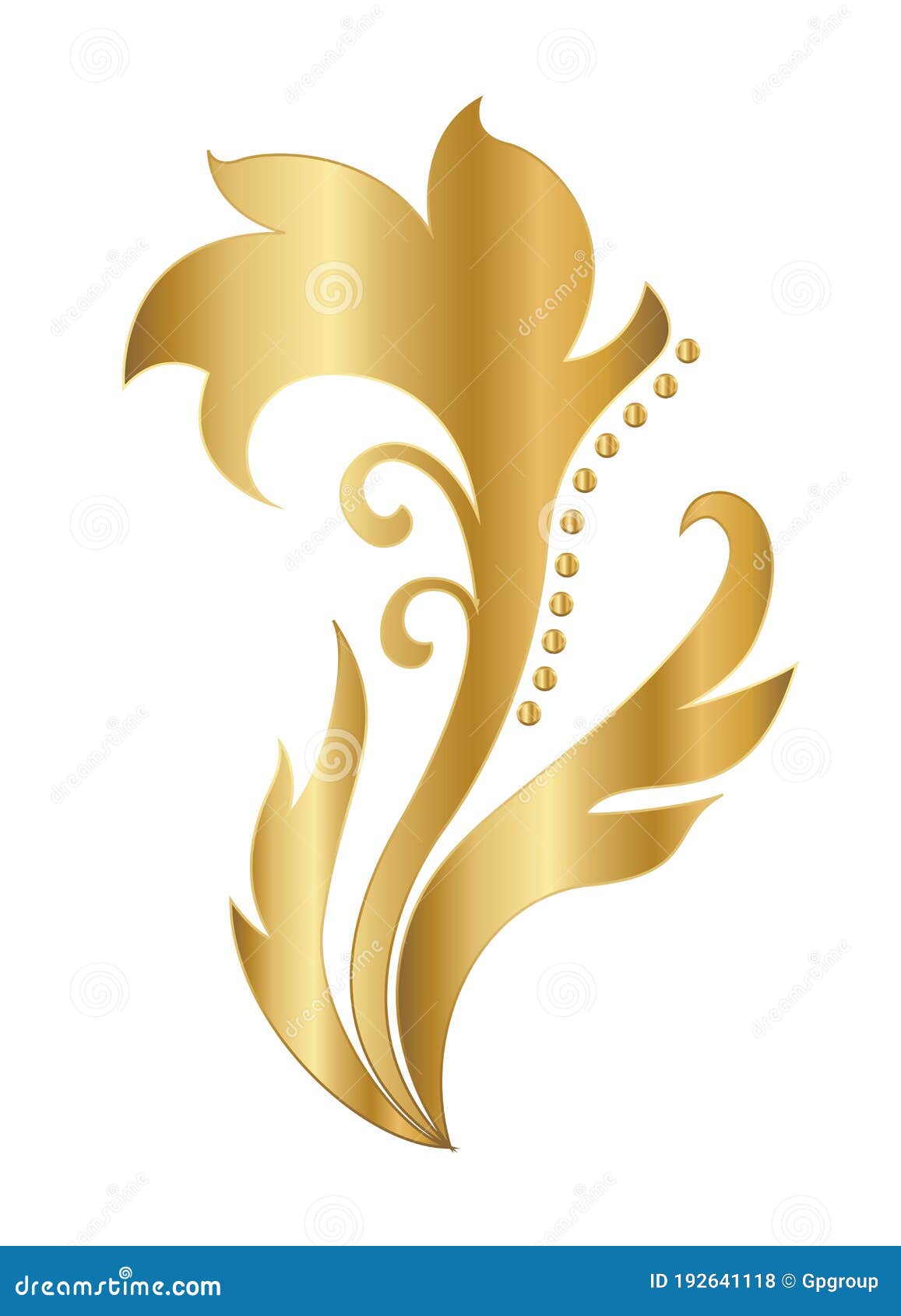 Gold Leaf Shaped Ornament Vector Design Stock Vector Illustration of