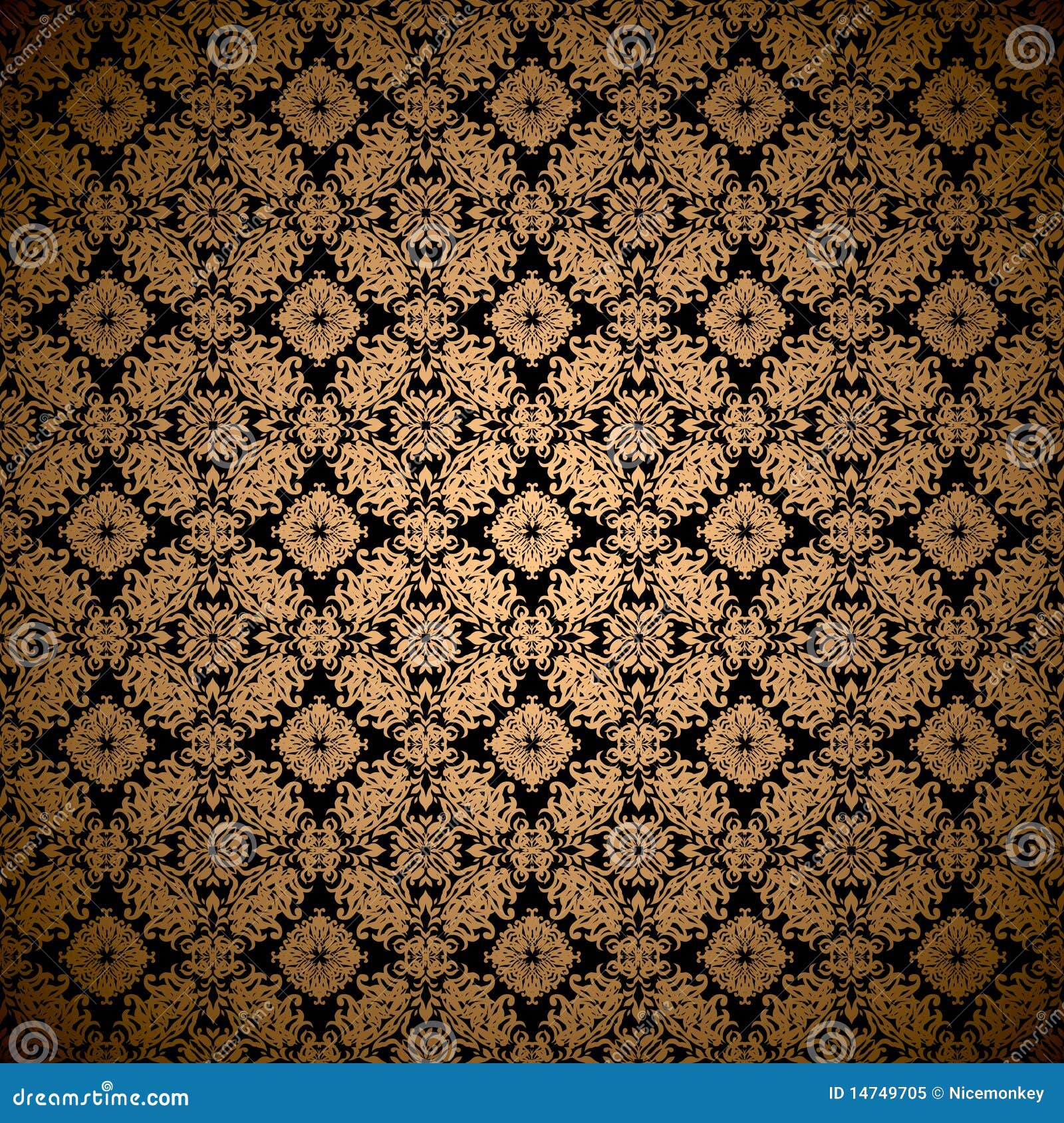 Gold leaf wallpaper stock vector. Illustration of style - 14749705