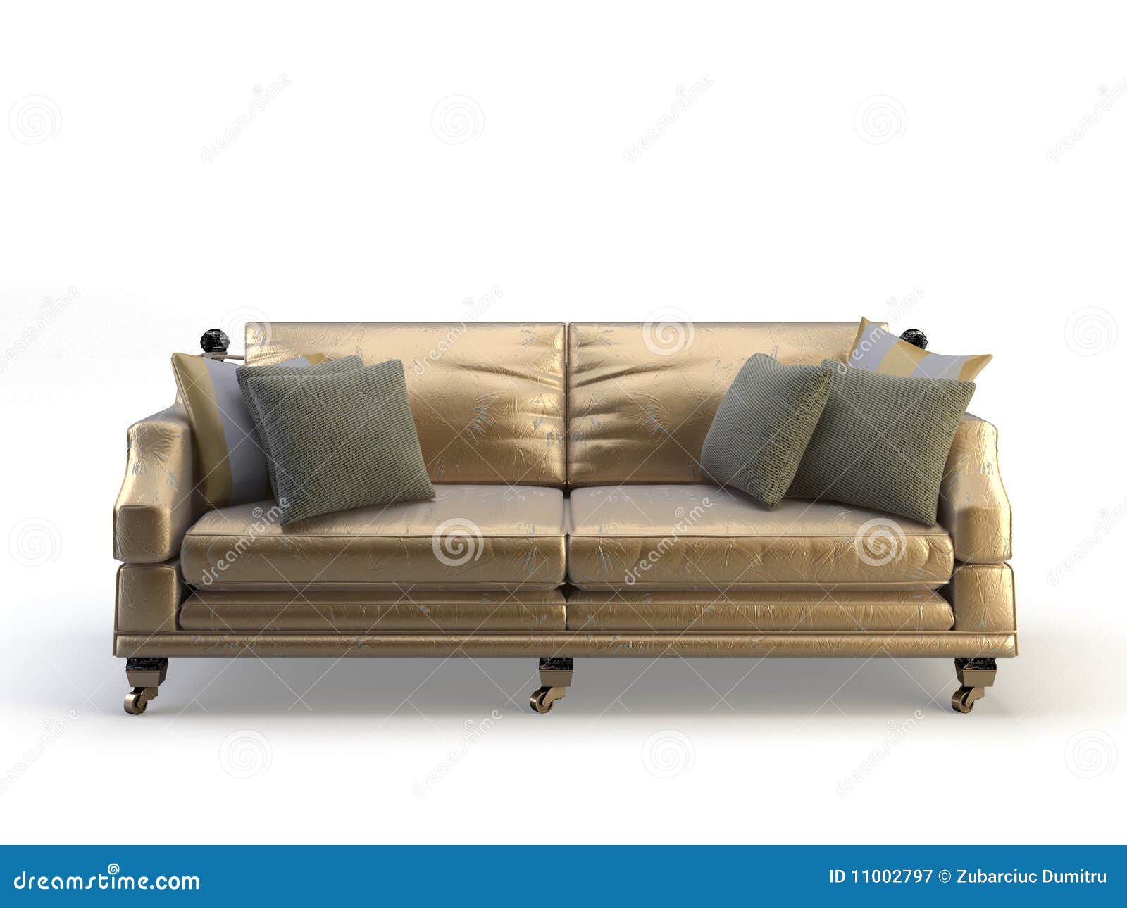 Gold leather 3d sofa stock illustration. Illustration of relaxation