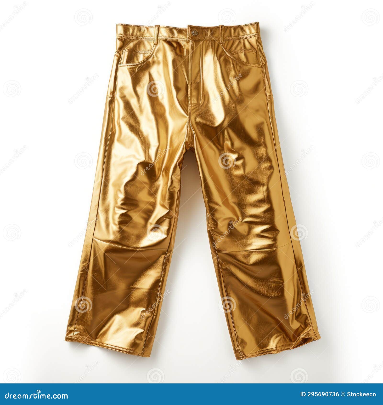 Shiny Gold Pants with Unique Texture - Modern Installation Style Stock ...