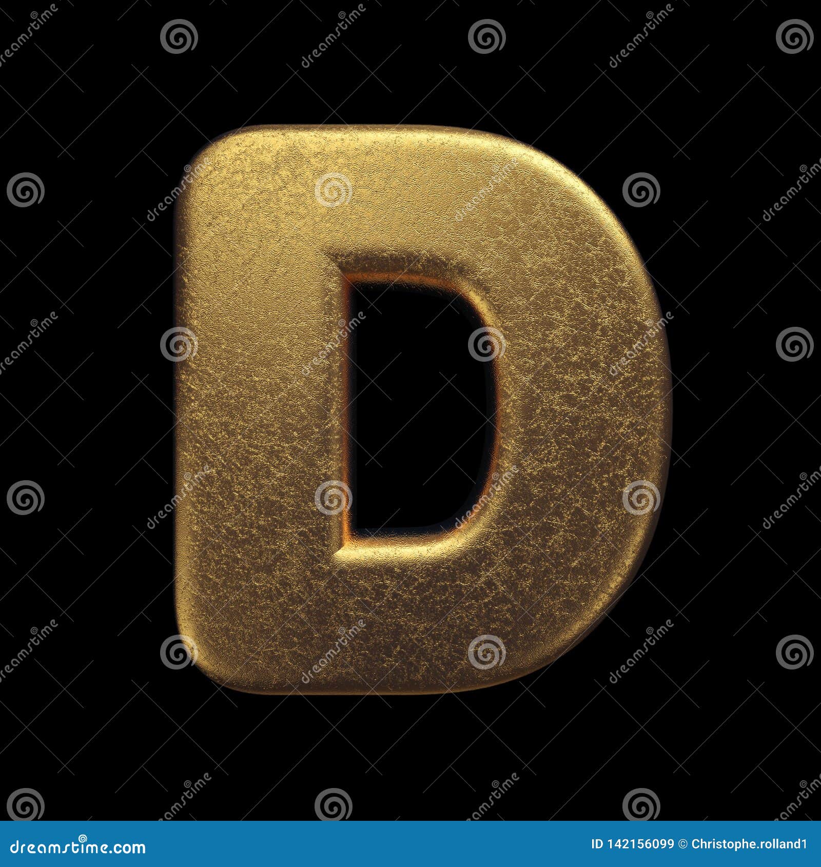 Gold Letter D - Capital 3d Precious Metal Font - Suitable for Fortune ...