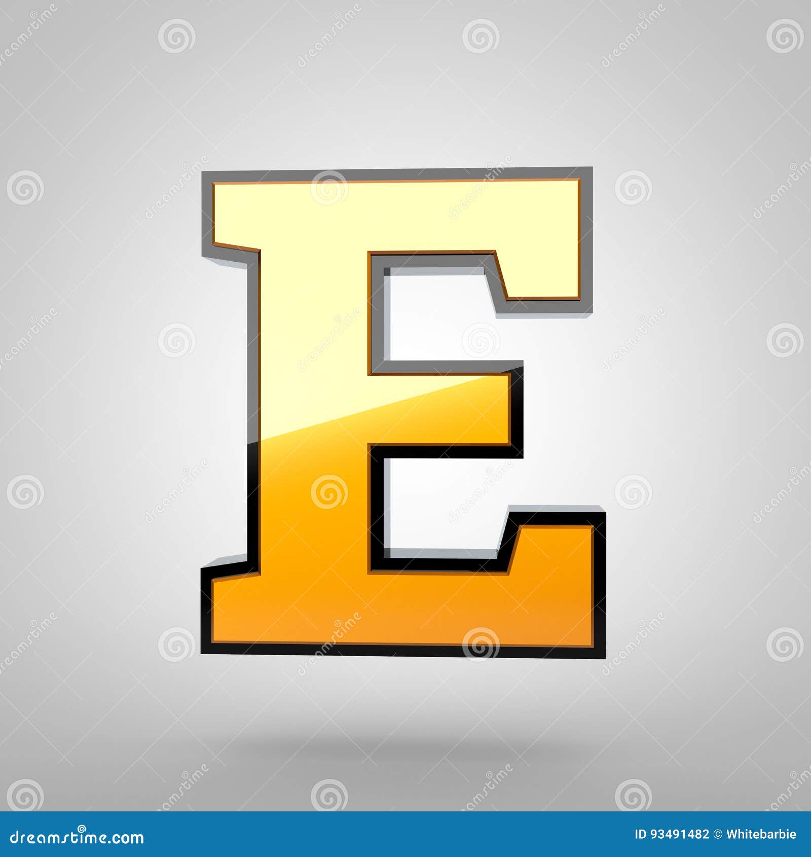 Gold Letter E Uppercase with Black Fillet Stock Illustration - Illustration  of orange, gloss: 93491482, image size:1600x1690