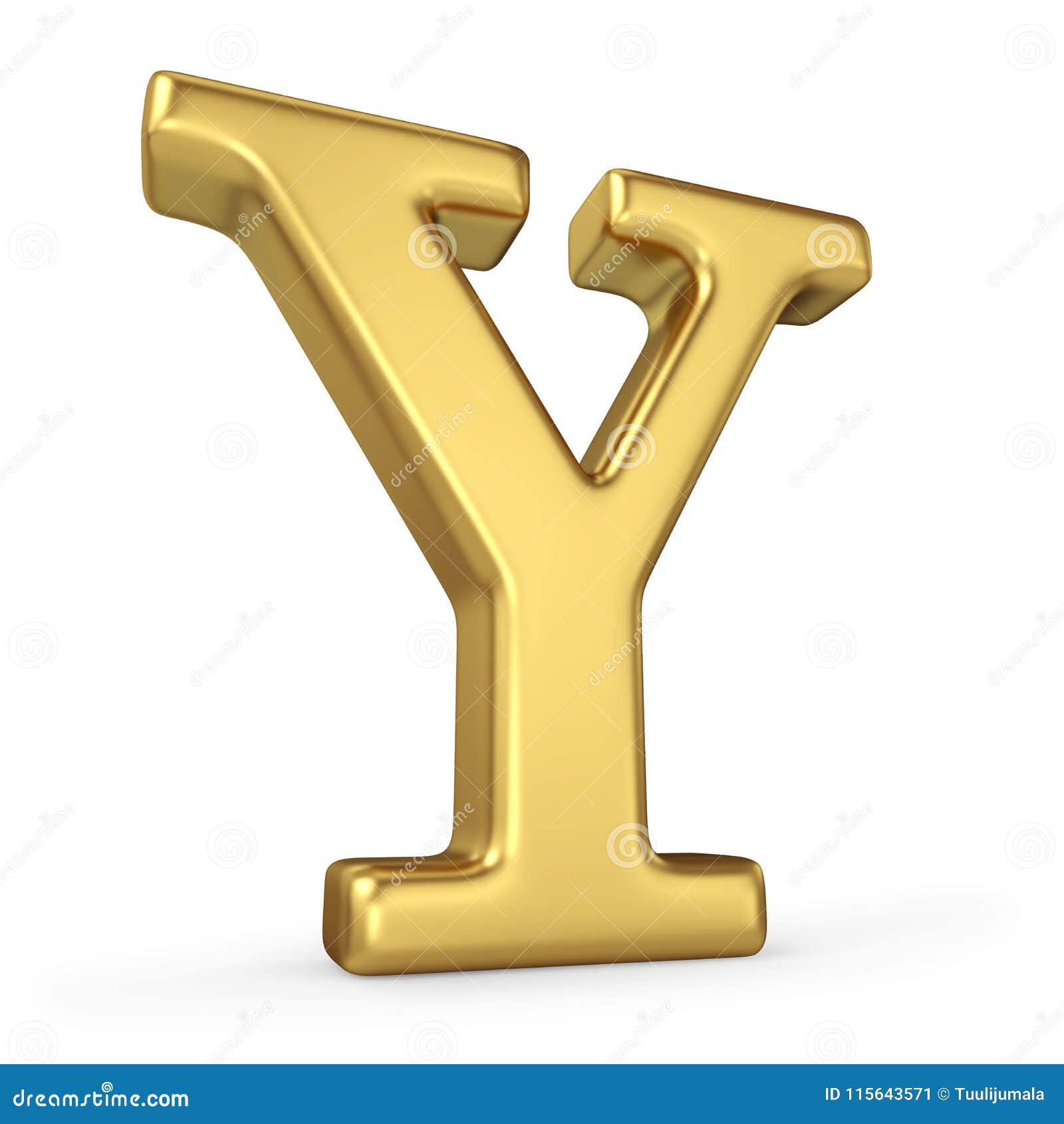 Gold Letter Y Isolated on White Stock Illustration - Illustration of ...