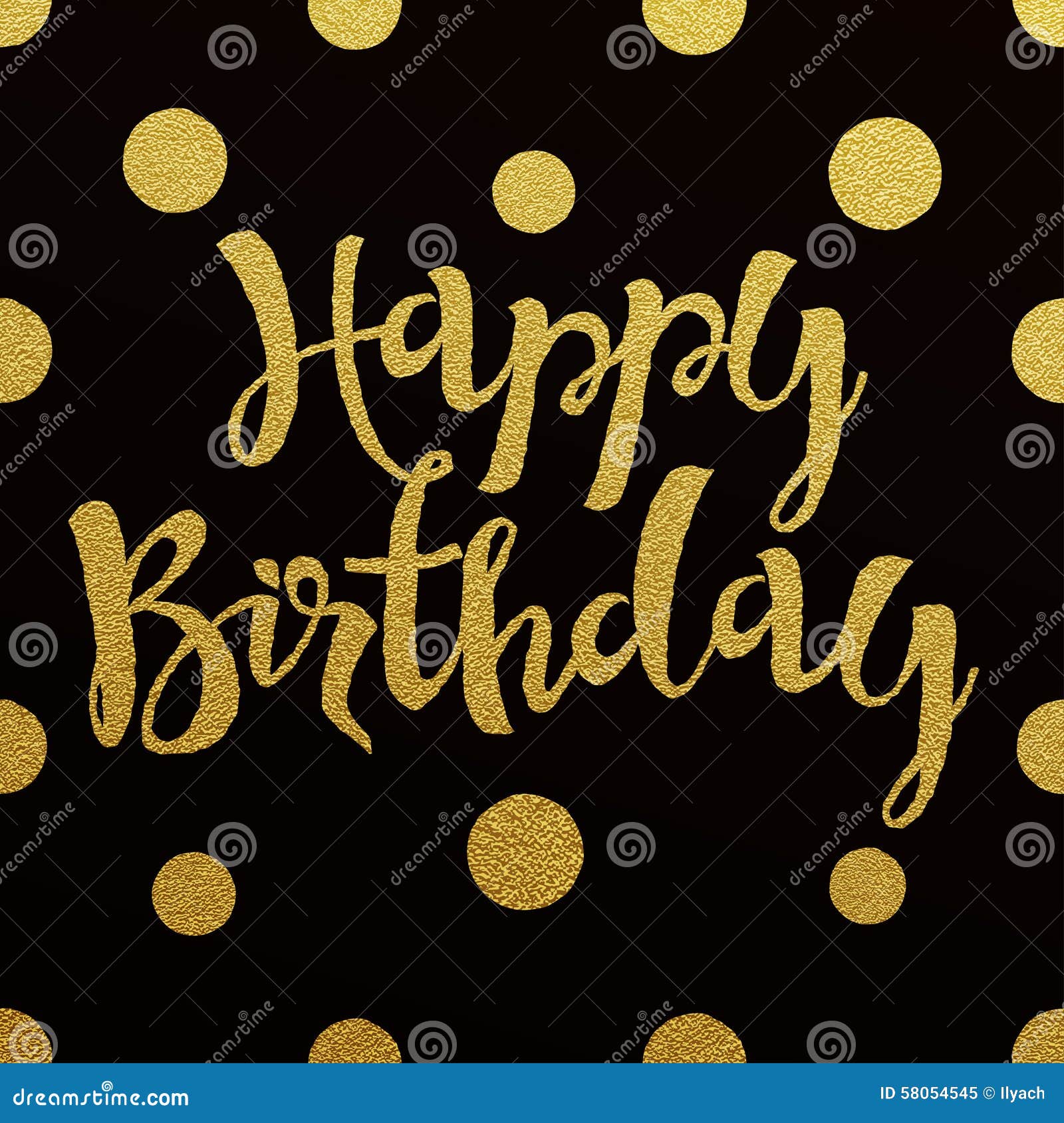 gold lettering design for card happy birthday stock vector