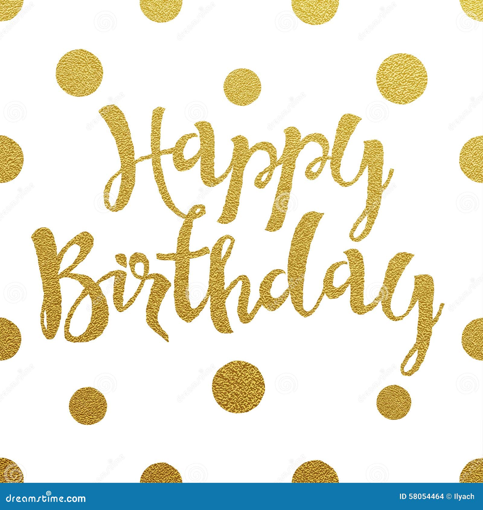 gold lettering design for card happy birthday stock vector
