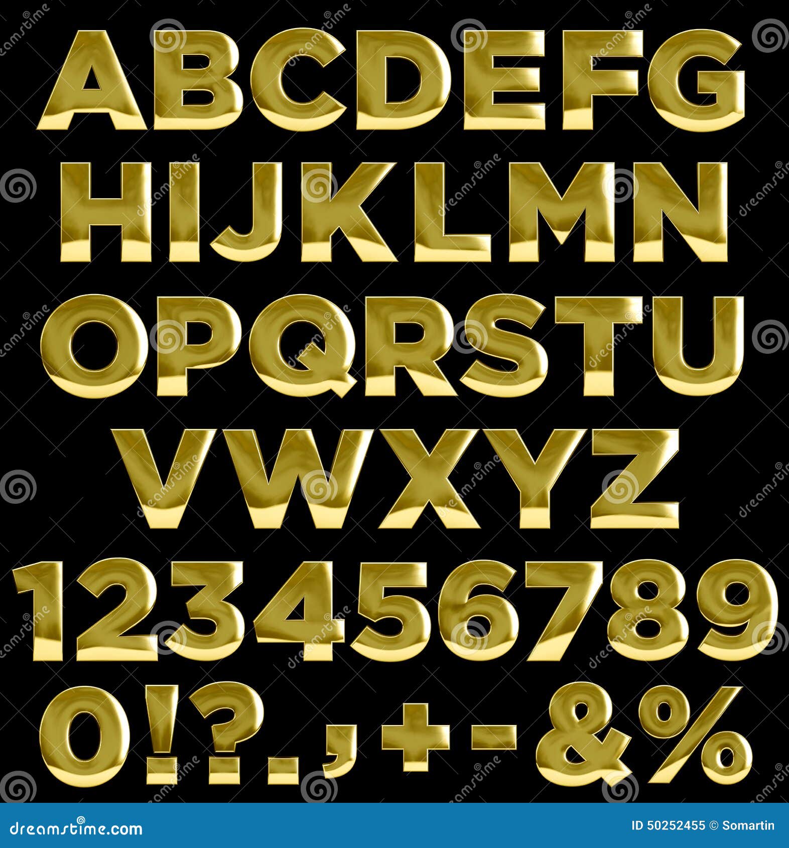 Gold Alphabet Letters