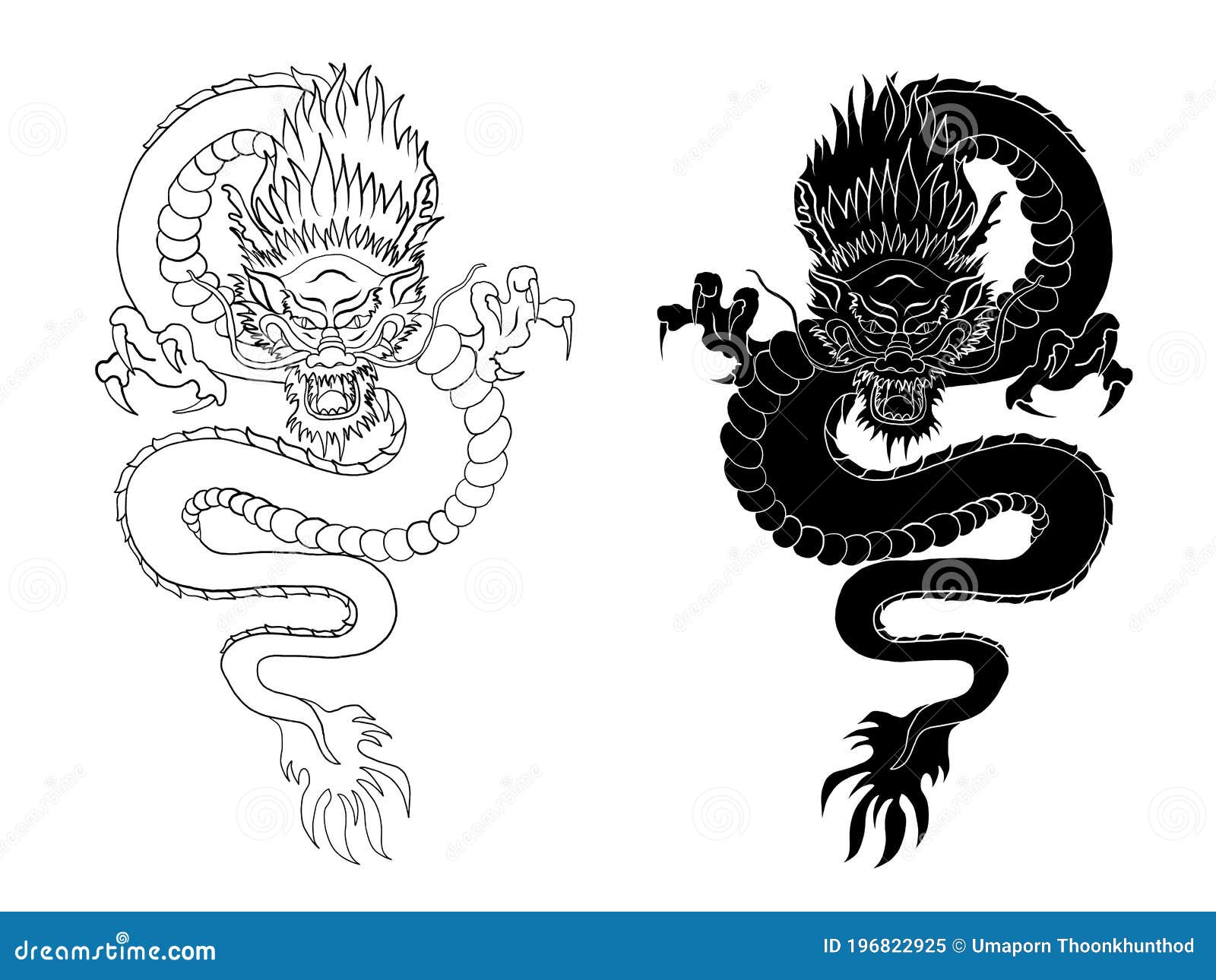 Gold Line Art King Dragon  Vector for T-shirt Stock Vector -  Illustration of animal, flat: 196822925