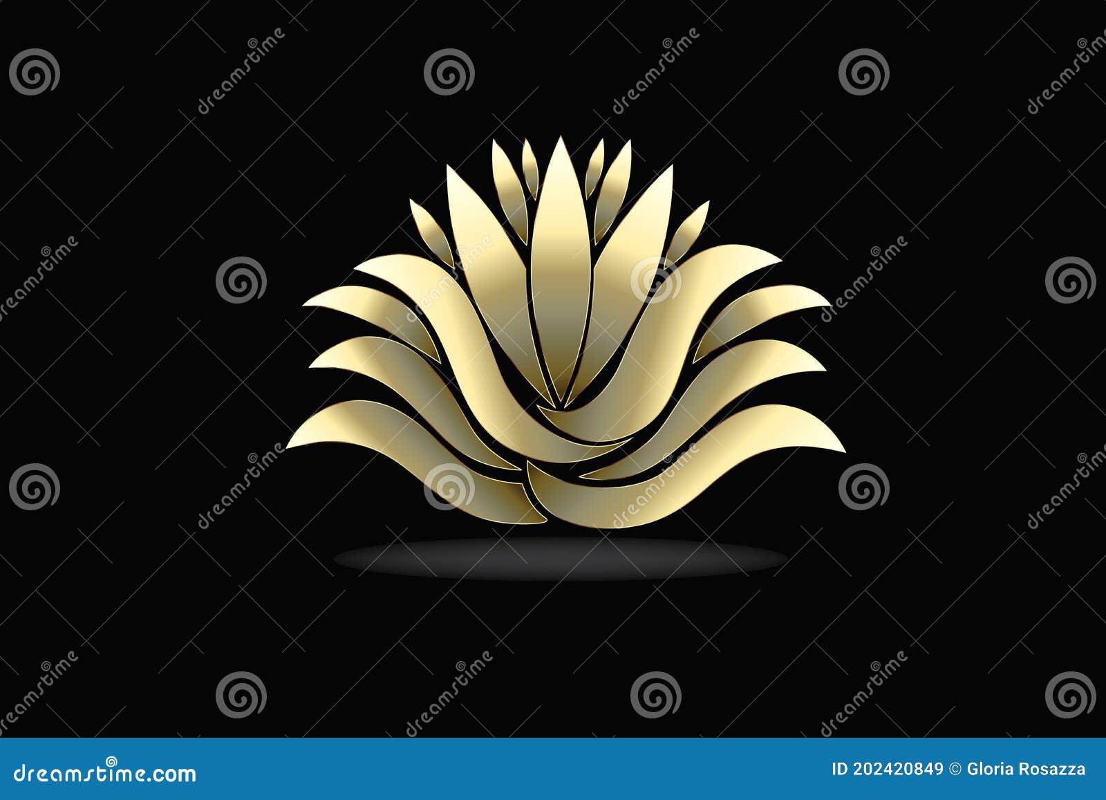 gold lotus flower logo icon  image