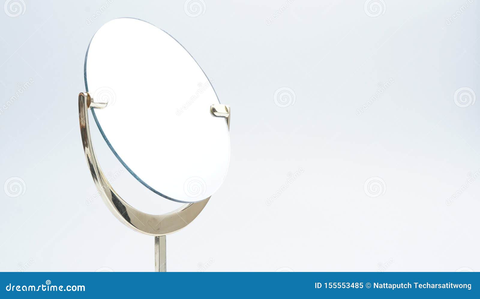 Gold Makeup Mirror the on White Background Stock Image Image of skin